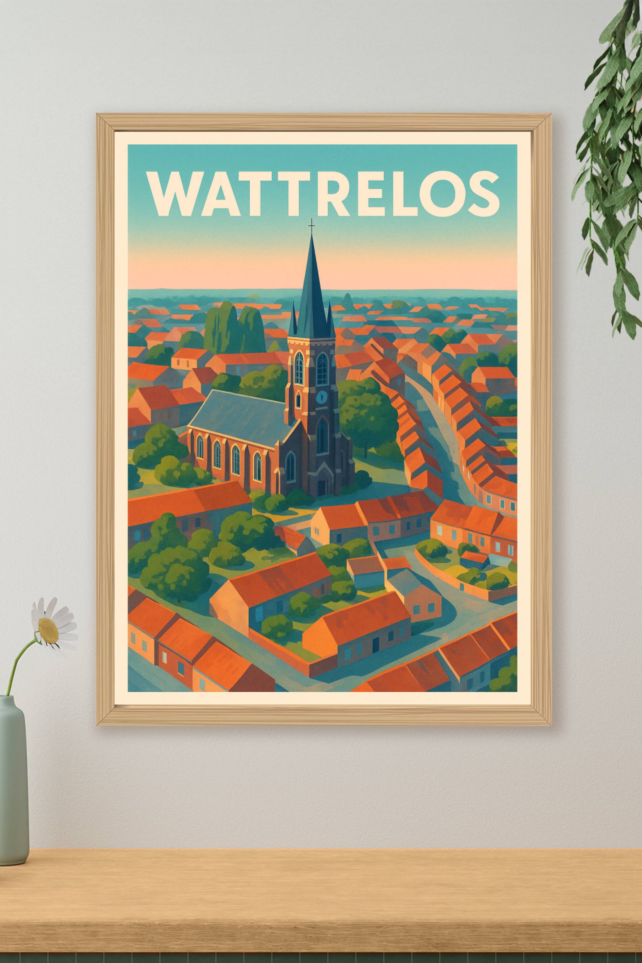Affiche Wattrelos — Charme et authenticité du Nord · poster d'art de Wattrelos