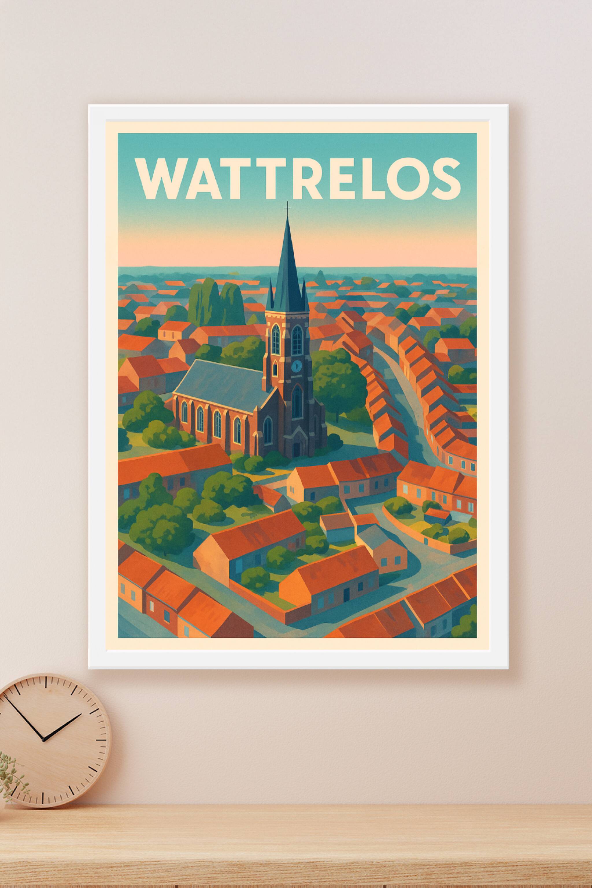 Affiche Wattrelos — Charme et authenticité du Nord · poster d'art de Wattrelos