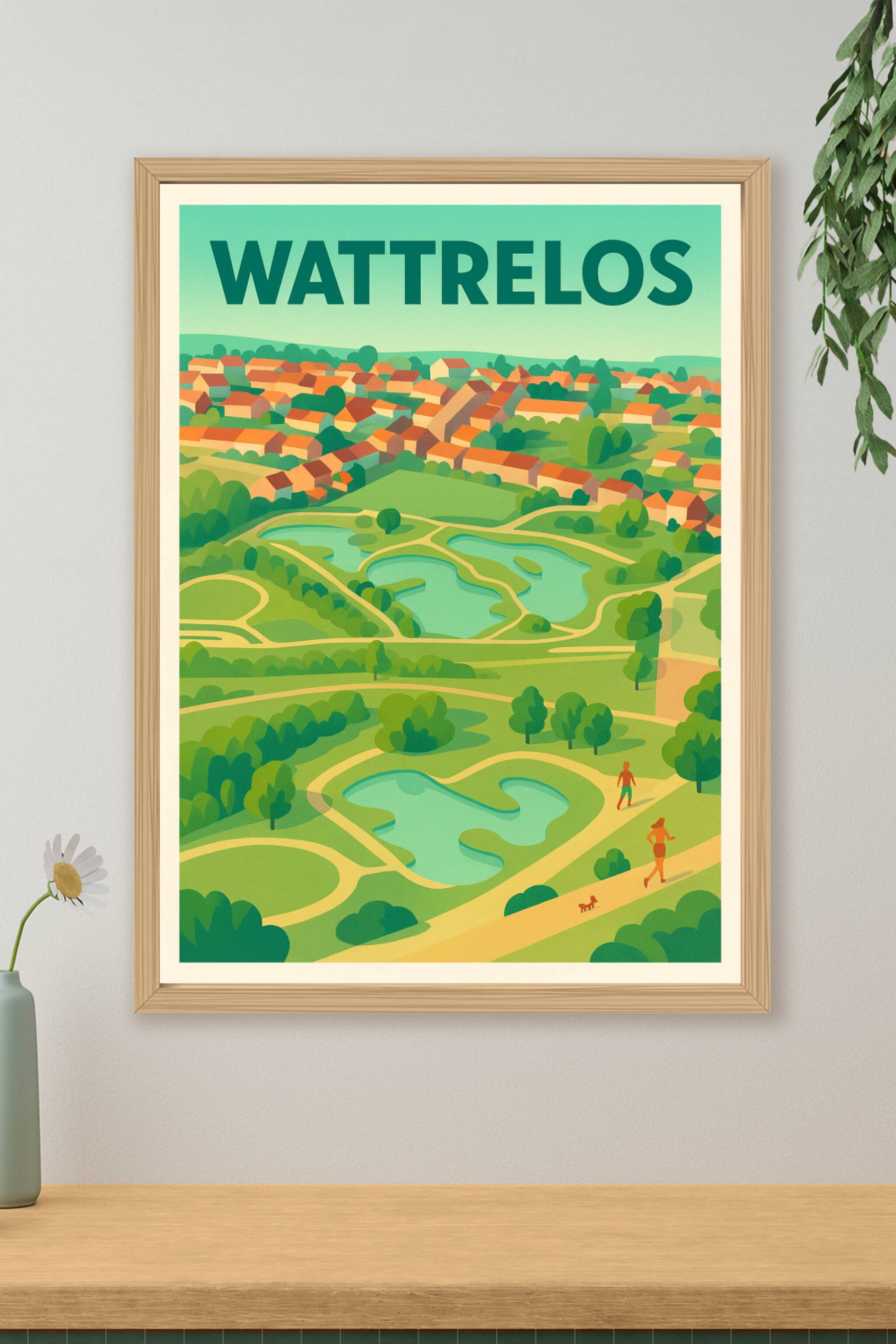Affiche Wattrelos — Harmonie entre nature et ville · poster d'art de Wattrelos