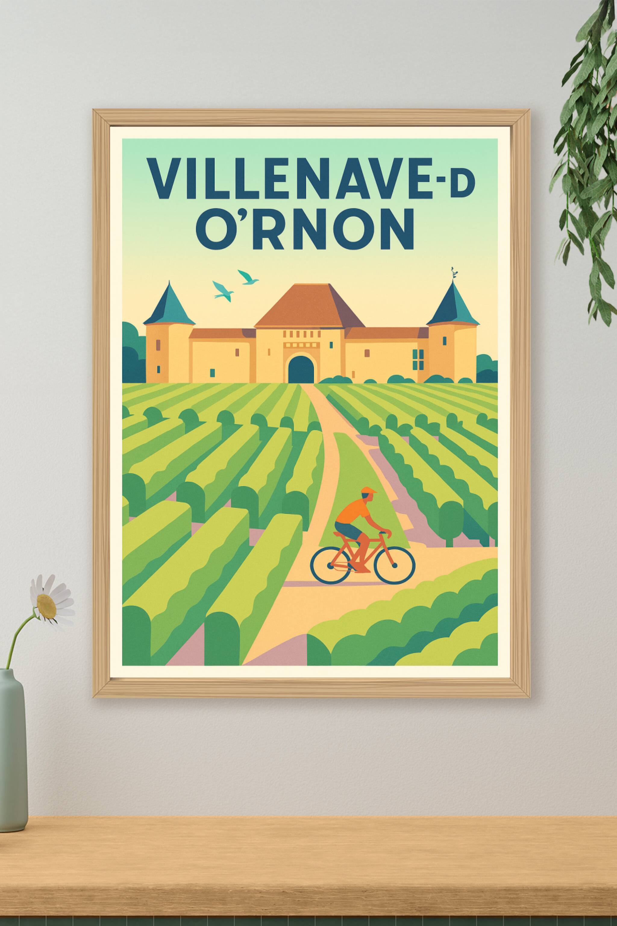Affiche Villenave-d'Ornon — L'escapade champêtre à vélo · poster d'art de Villenave-d'Ornon