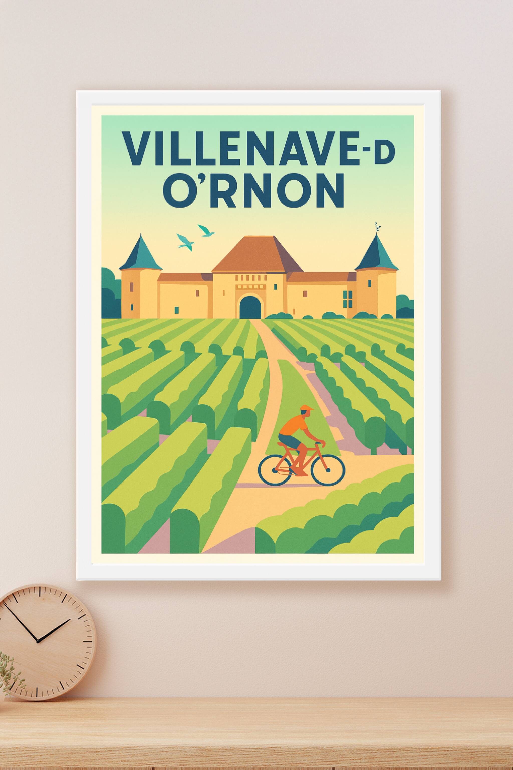 Affiche Villenave-d'Ornon — L'escapade champêtre à vélo · poster d'art de Villenave-d'Ornon