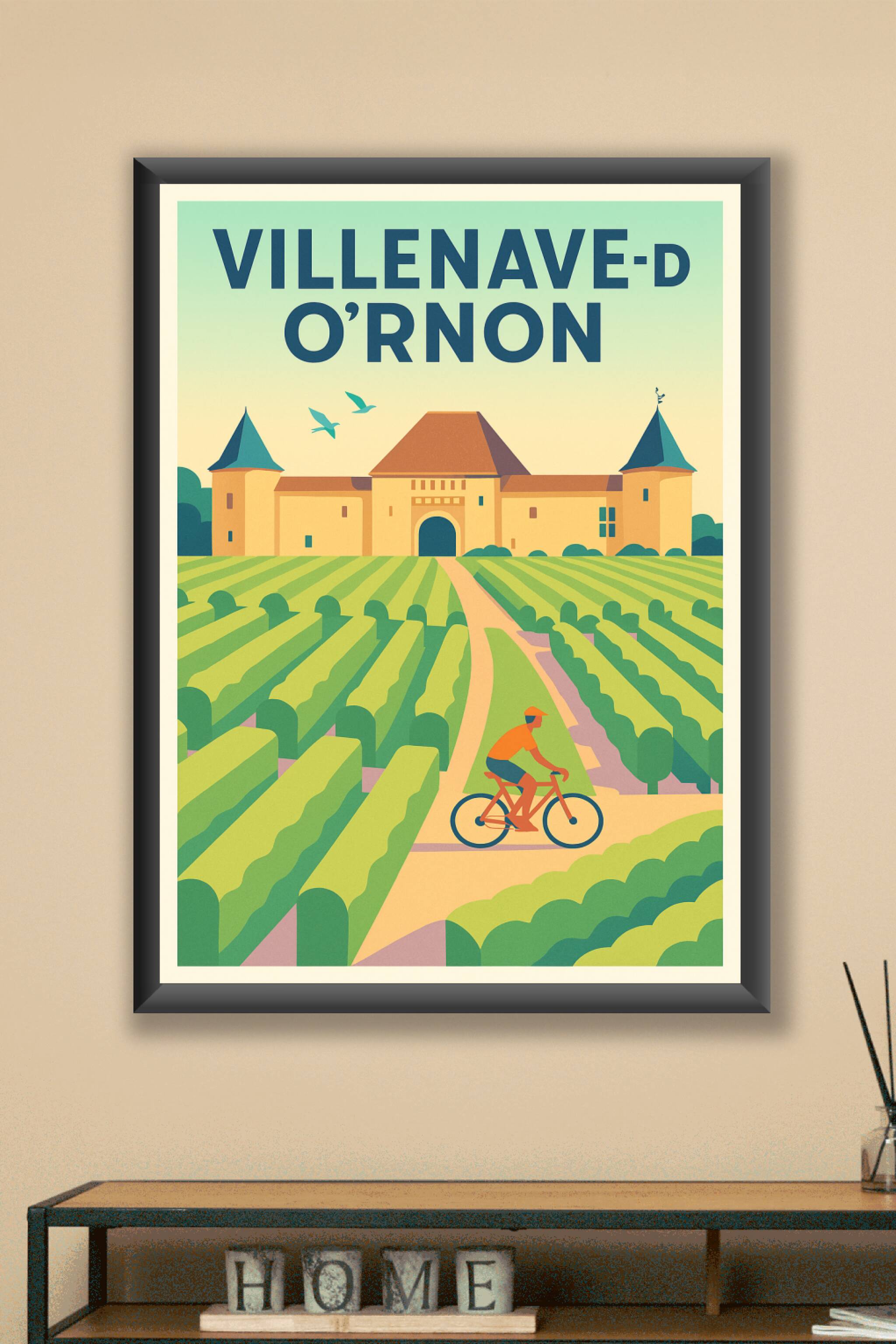 Affiche Villenave-d'Ornon — L'escapade champêtre à vélo · poster d'art de Villenave-d'Ornon