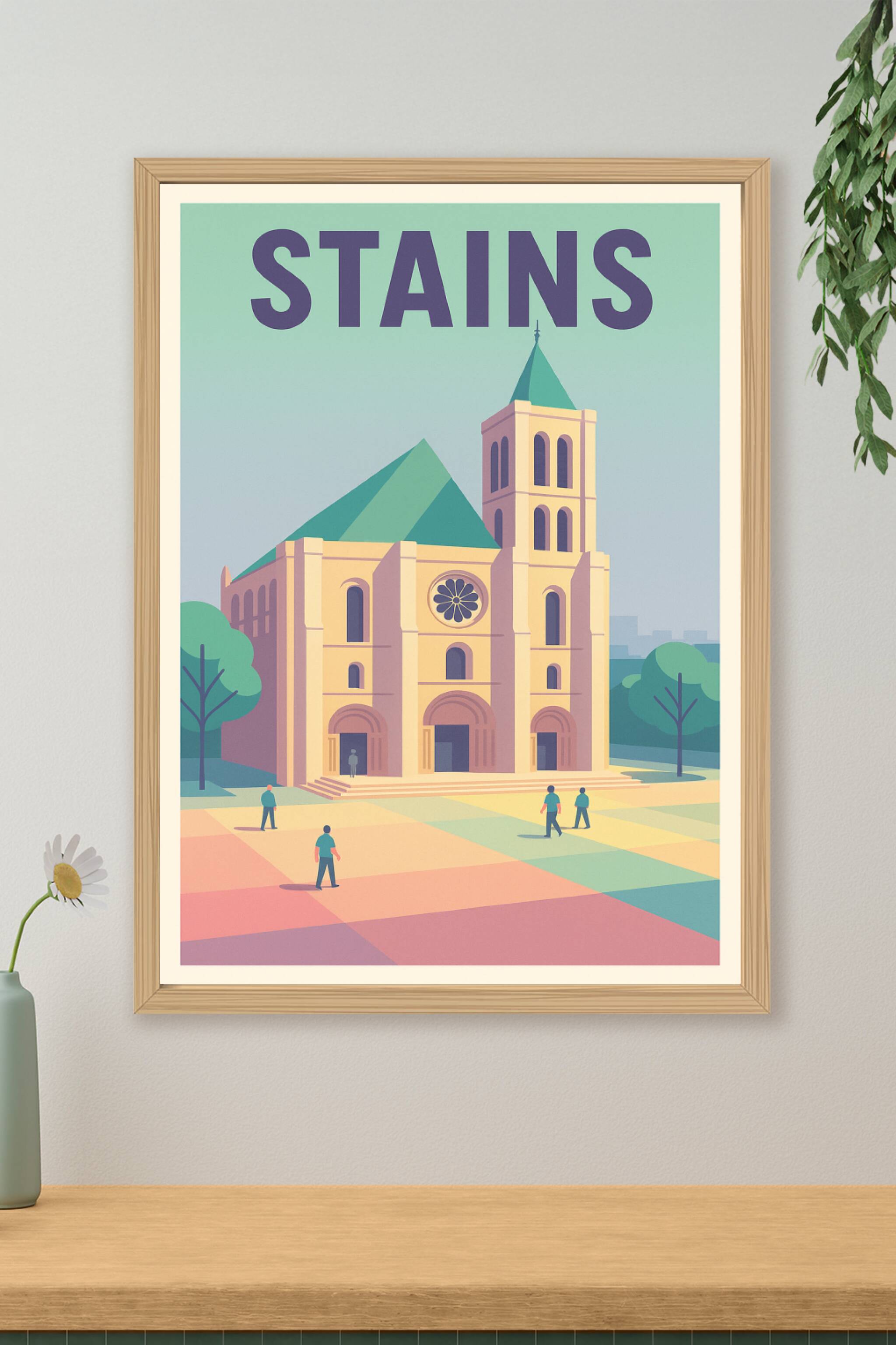 Affiche de Stains - L'Élégance Architecturale au Cœur de la Ville