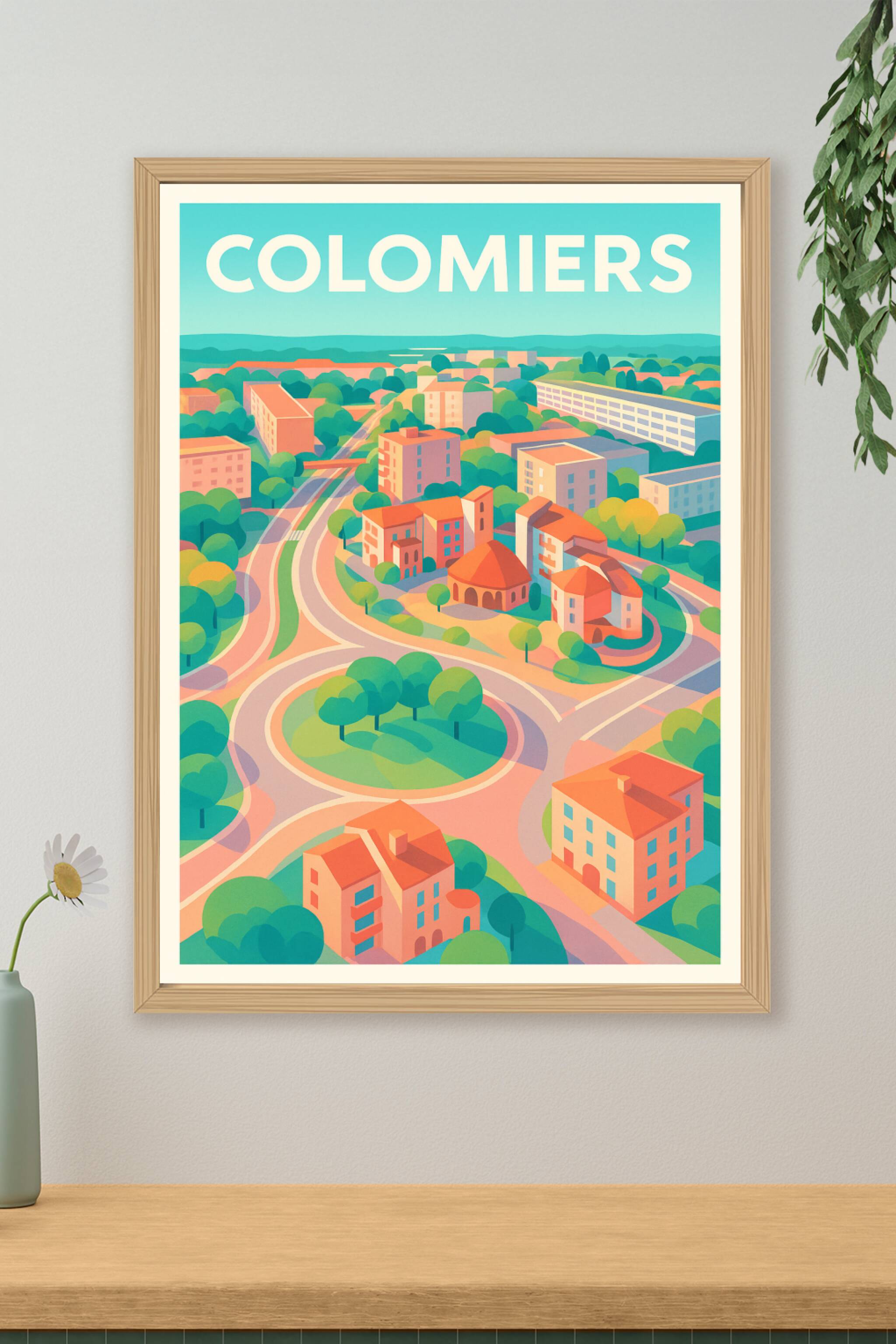 Affiche de Colomiers - Charme et sérénité urbaine illustrés
