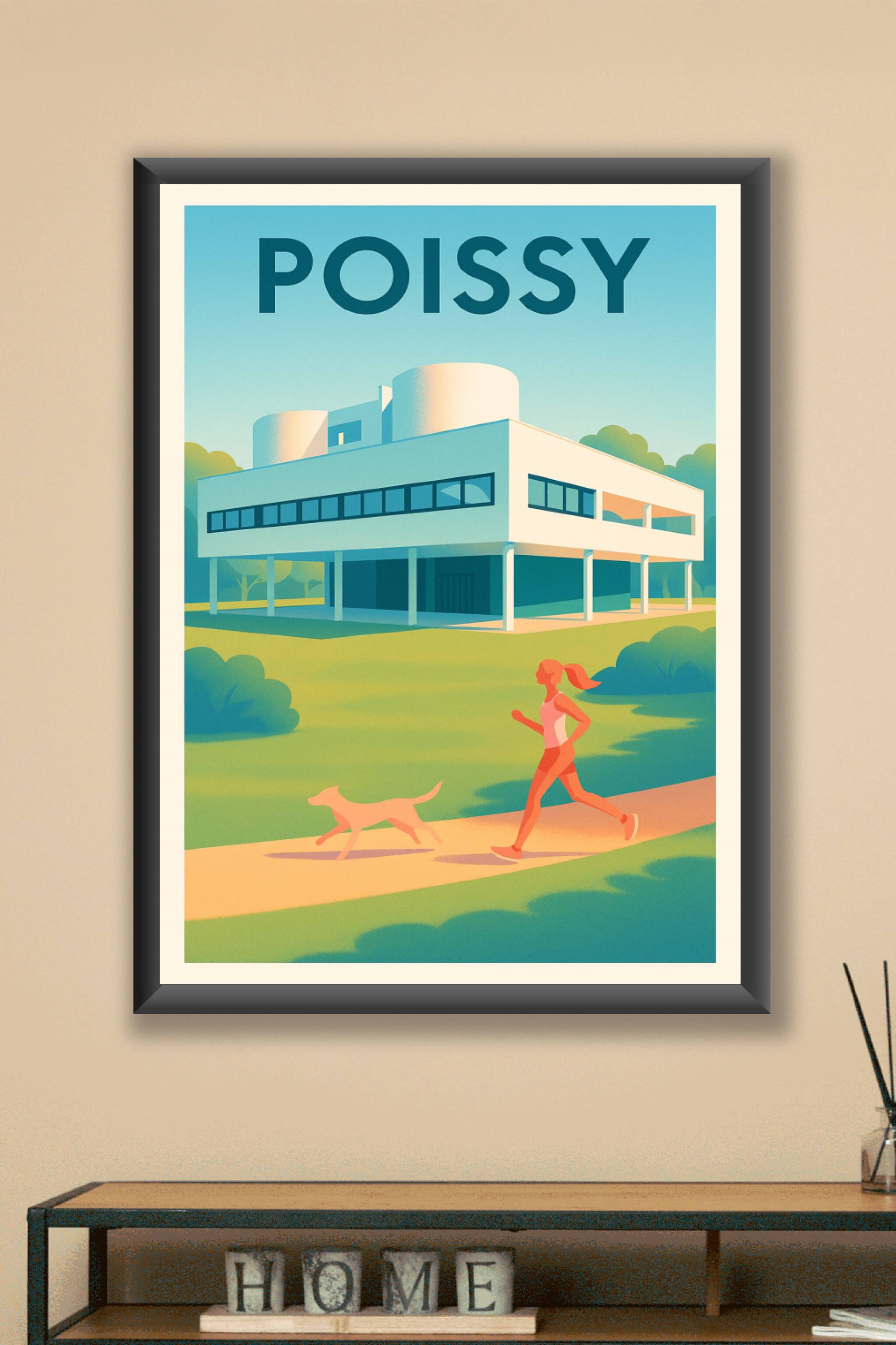 Affiche Poissy — L'esprit contemporain et nature en harmonie · poster d'art de Poissy