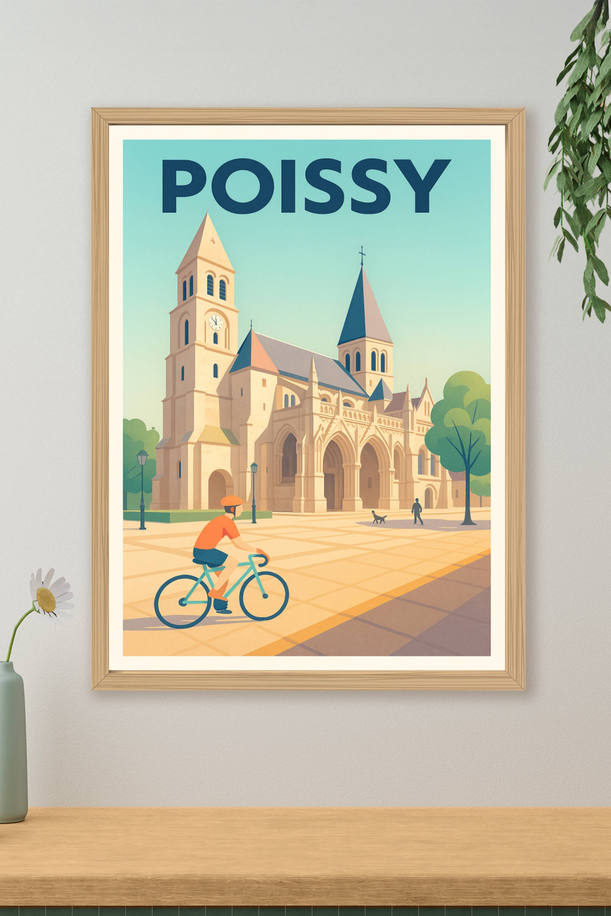 Affiche Poissy — Charme et histoire au cœur de la ville · poster d'art de Poissy