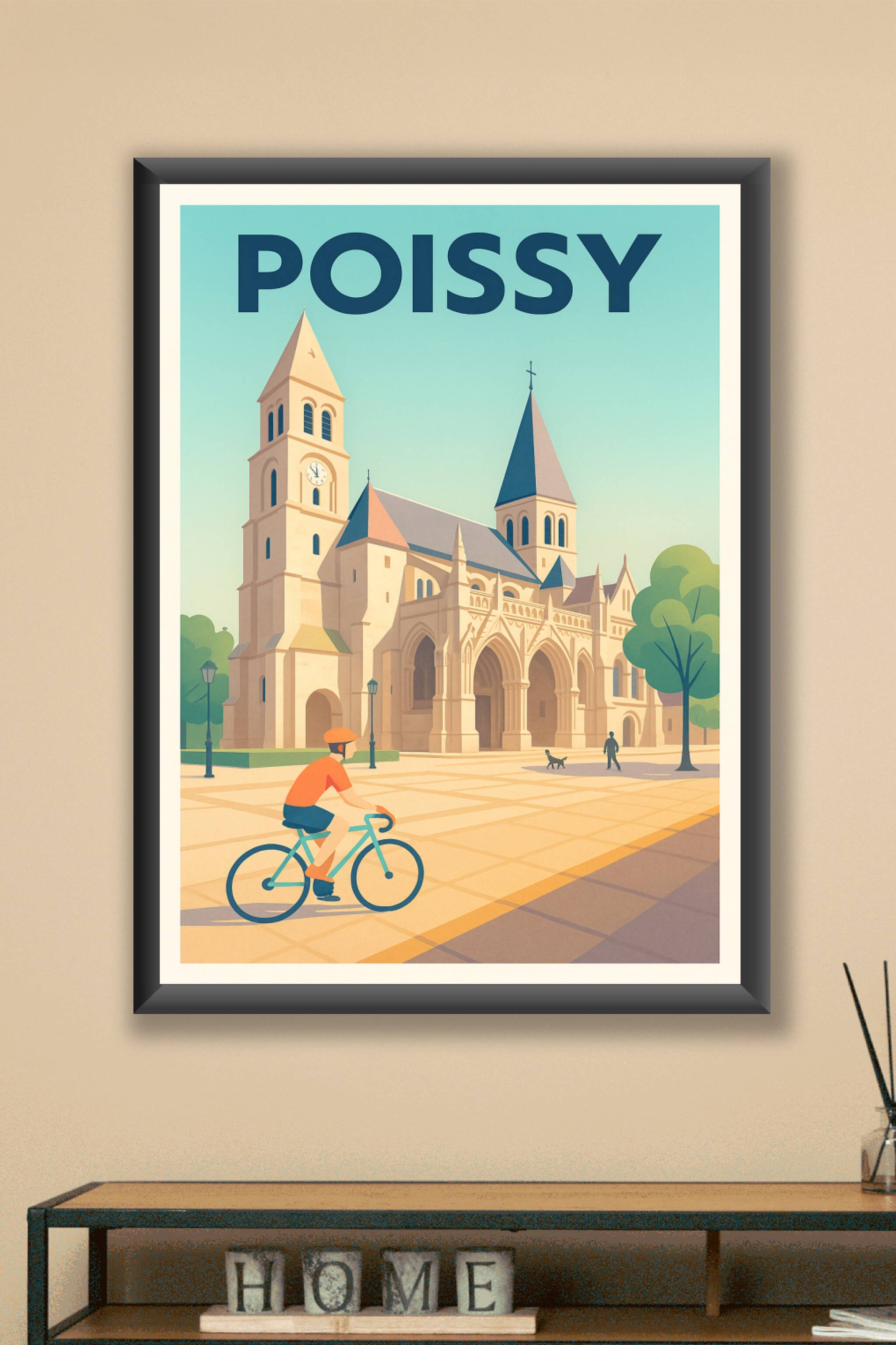 Affiche Poissy — Charme et histoire au cœur de la ville · poster d'art de Poissy