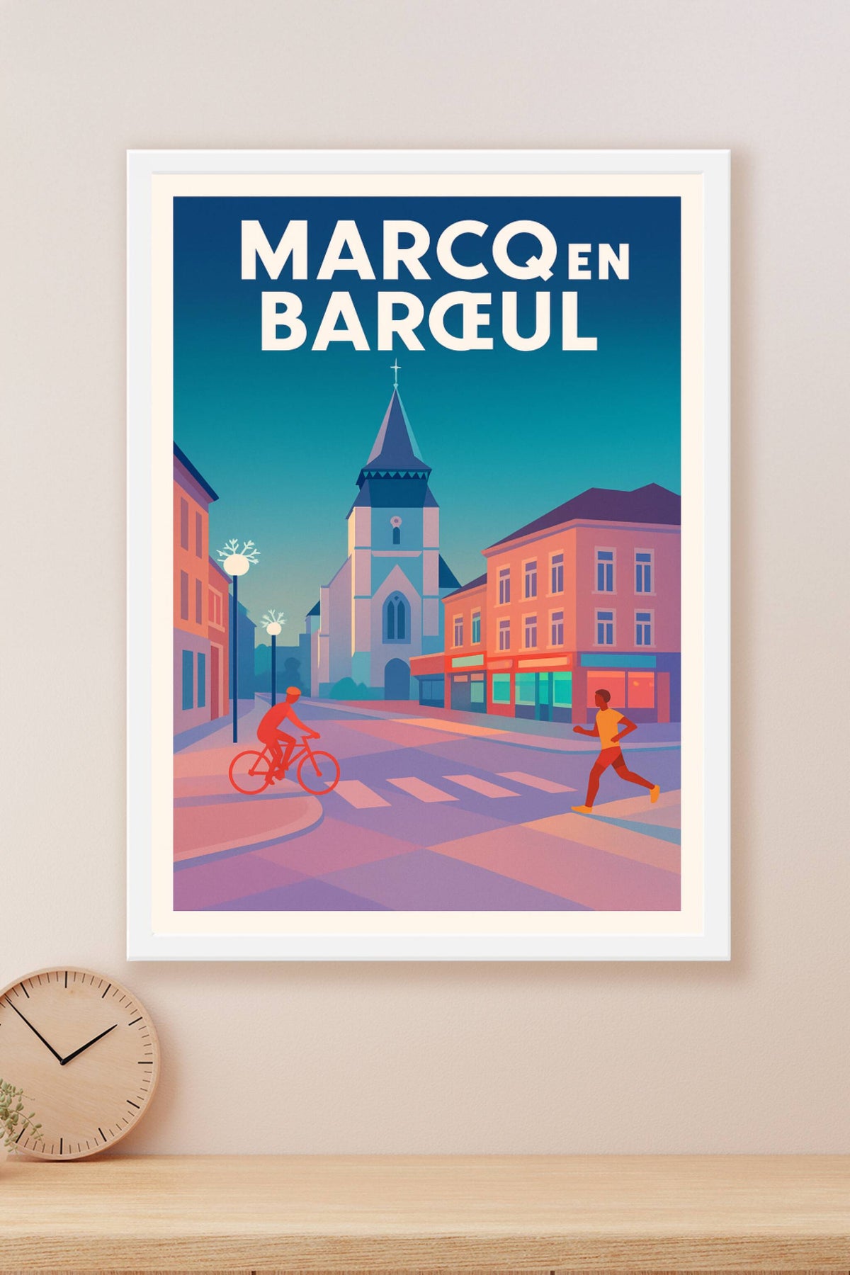 Affiche Marcq-en-Barœul — Charme et vie urbaine au crépuscule · poster d'art de Marcq-en-Barœul
