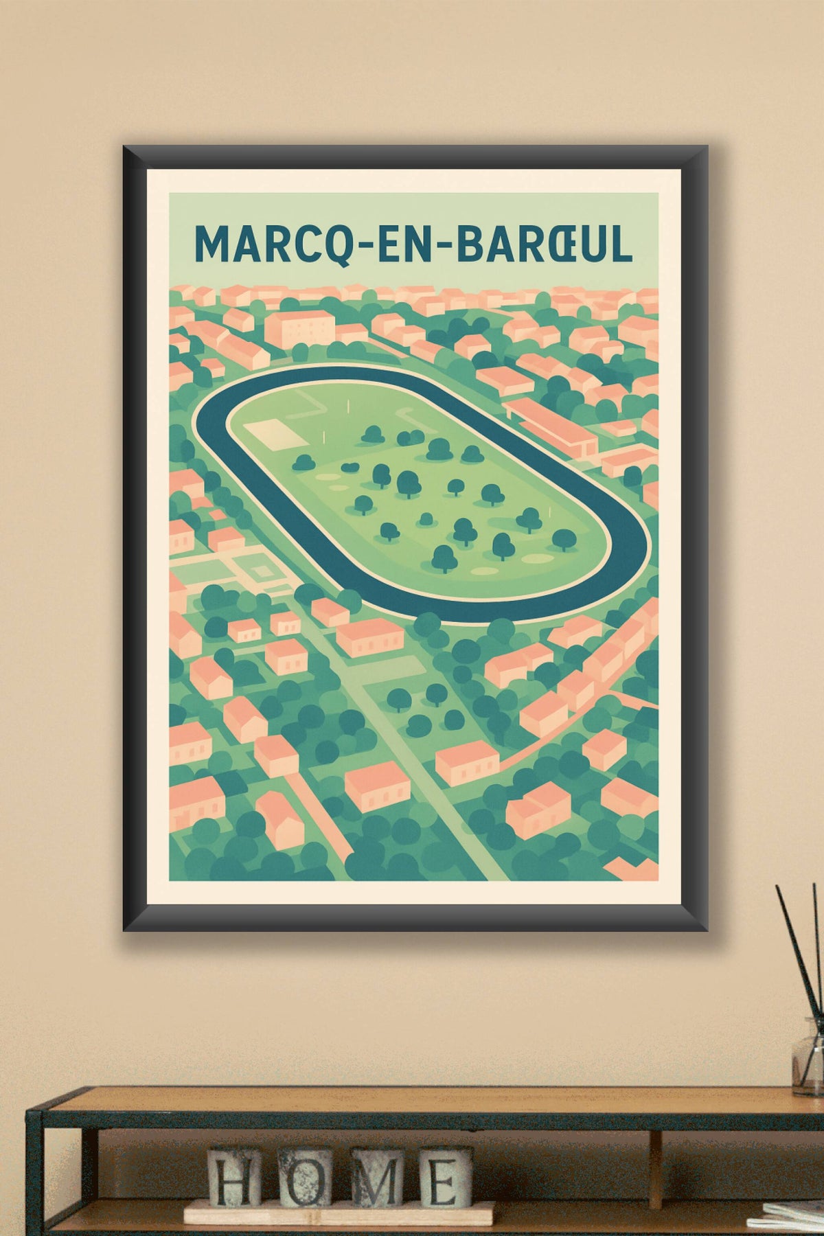 Affiche Marcq-en-Barœul — Atmosphère paisible et verdoyante · poster d'art de Marcq-en-Barœul