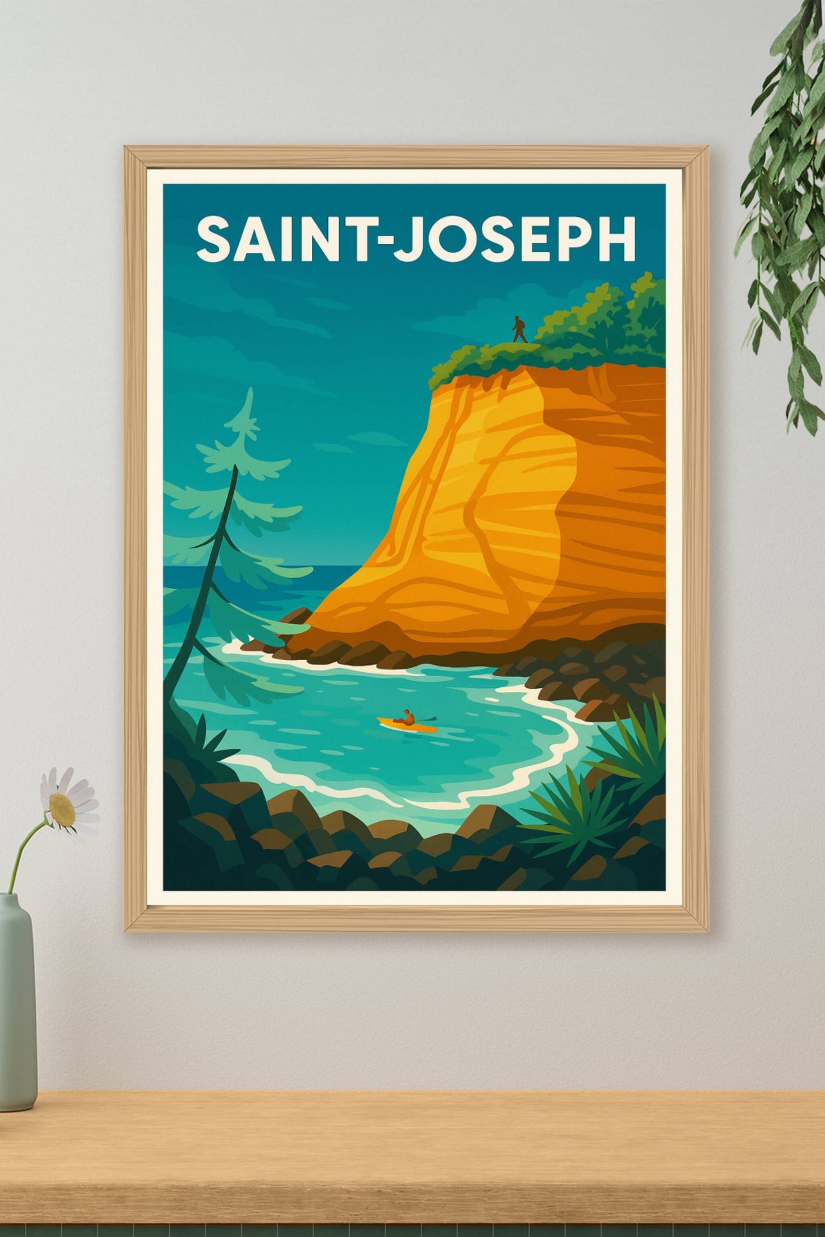 Affiche Saint-Joseph — L'aventure au bord des falaises · poster d'art de Saint-Joseph