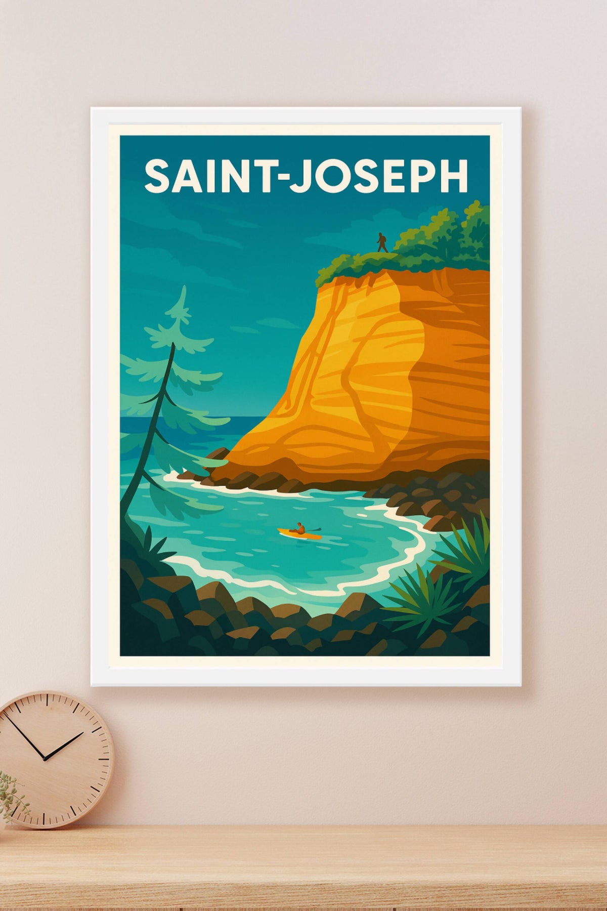 Affiche Saint-Joseph — L'aventure au bord des falaises · poster d'art de Saint-Joseph