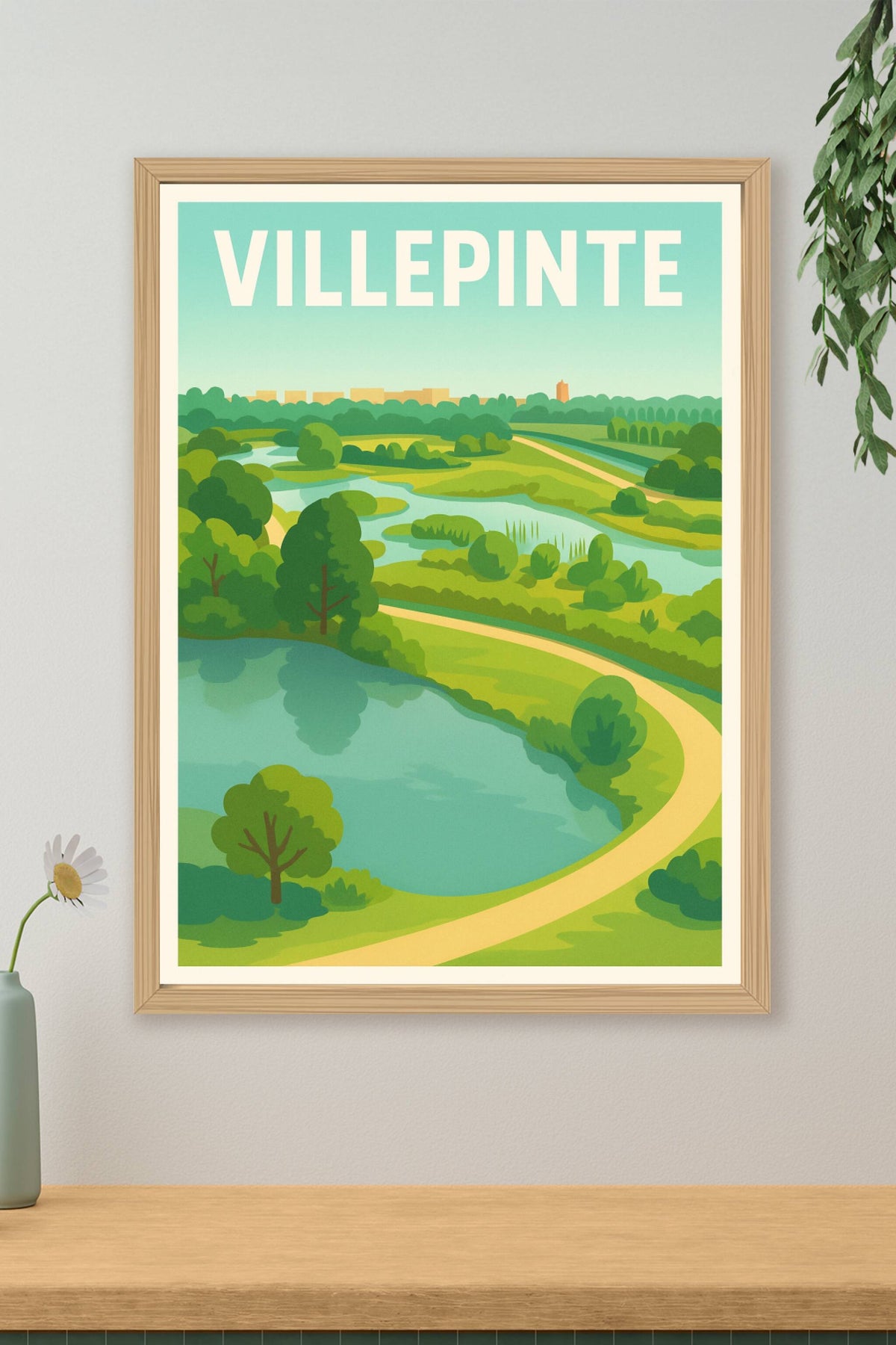 Affiche Villepinte — Escapade nature en bord de lacs · poster d'art de Villepinte