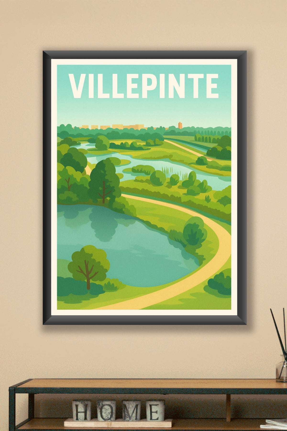 Affiche Villepinte — Escapade nature en bord de lacs · poster d'art de Villepinte
