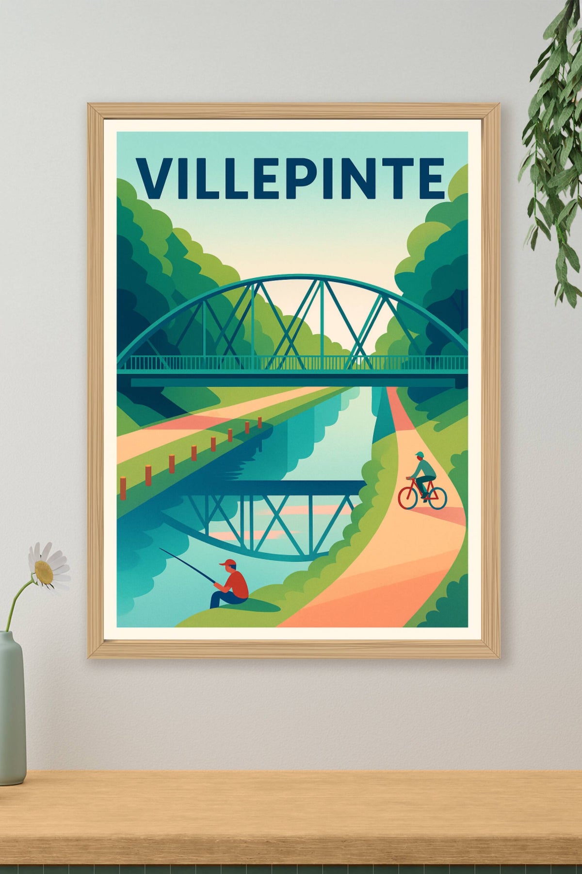 Affiche Villepinte — Tranquillité au fil de l'eau · poster d'art de Villepinte