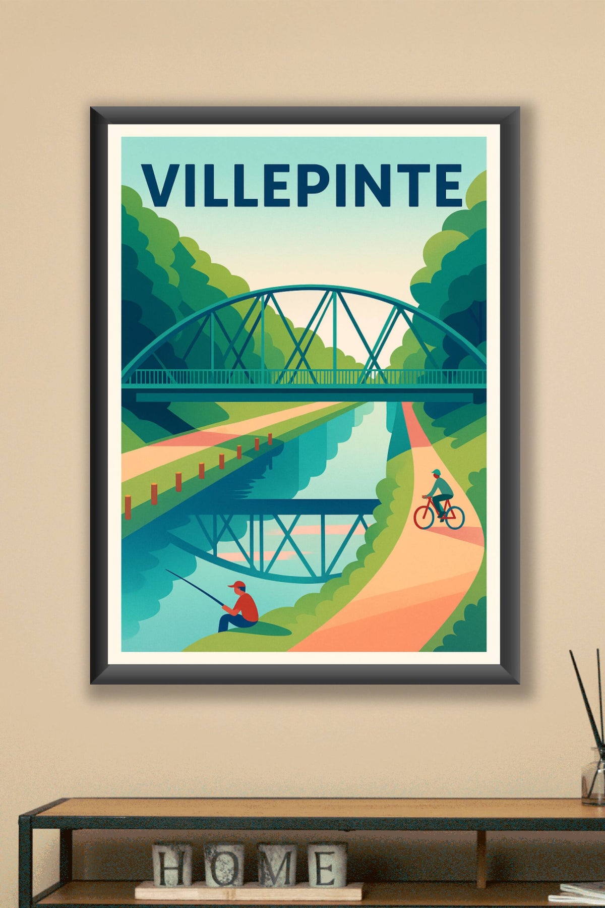 Affiche Villepinte — Tranquillité au fil de l'eau · poster d'art de Villepinte