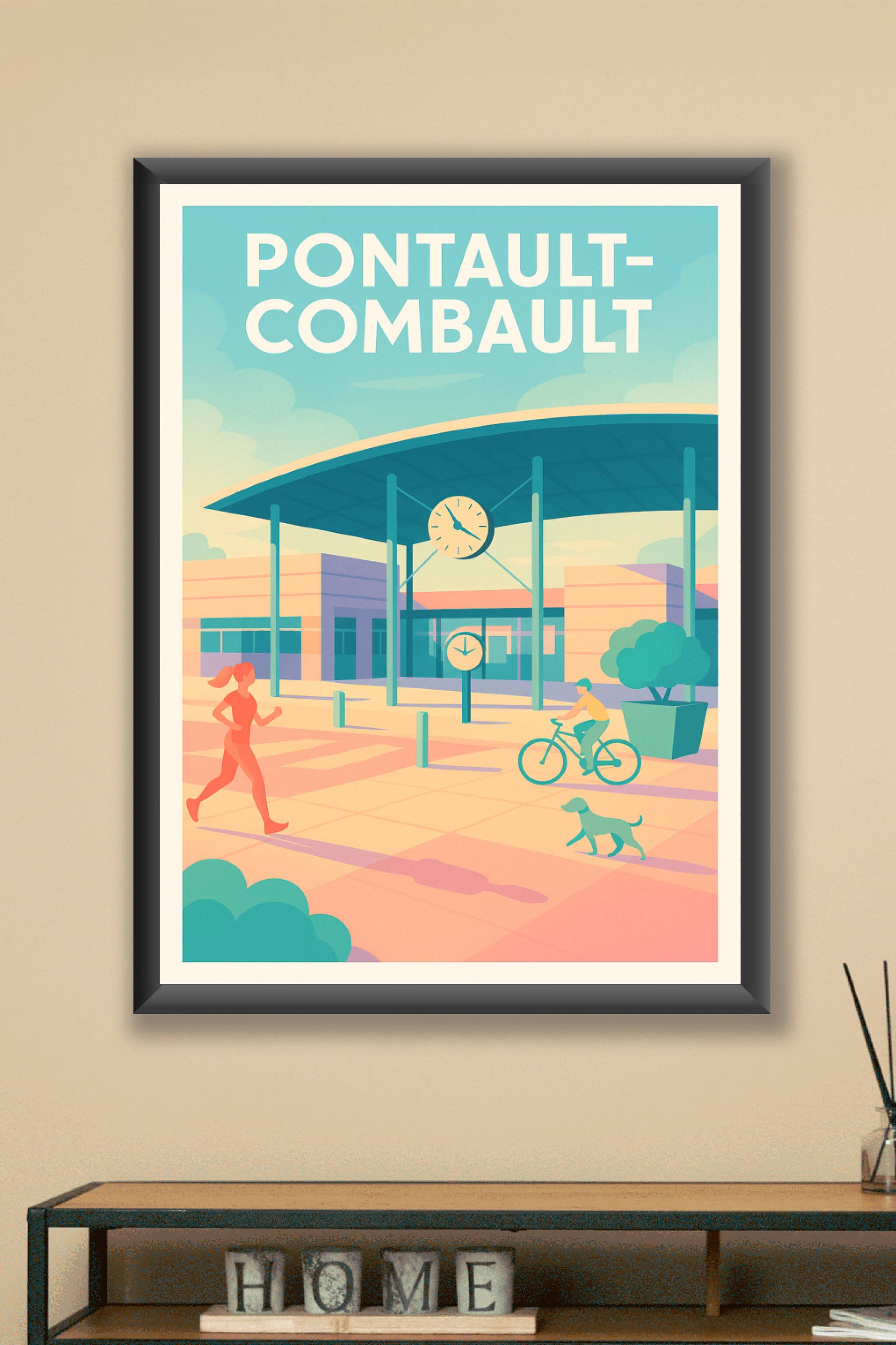 Affiche Pontault-Combault — Vie quotidienne et dynamisme urbain · poster d'art de Pontault-Combault