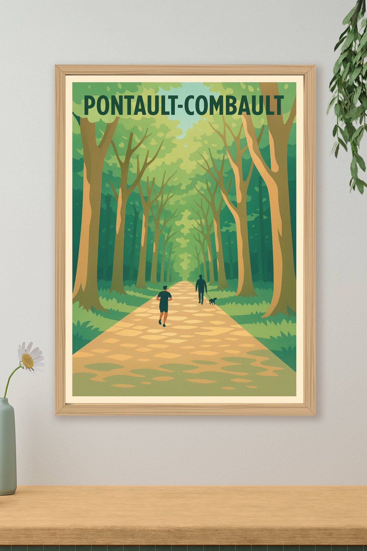 Affiche Pontault-Combault — Promenade en forêt apaisante · poster d'art de Pontault-Combault