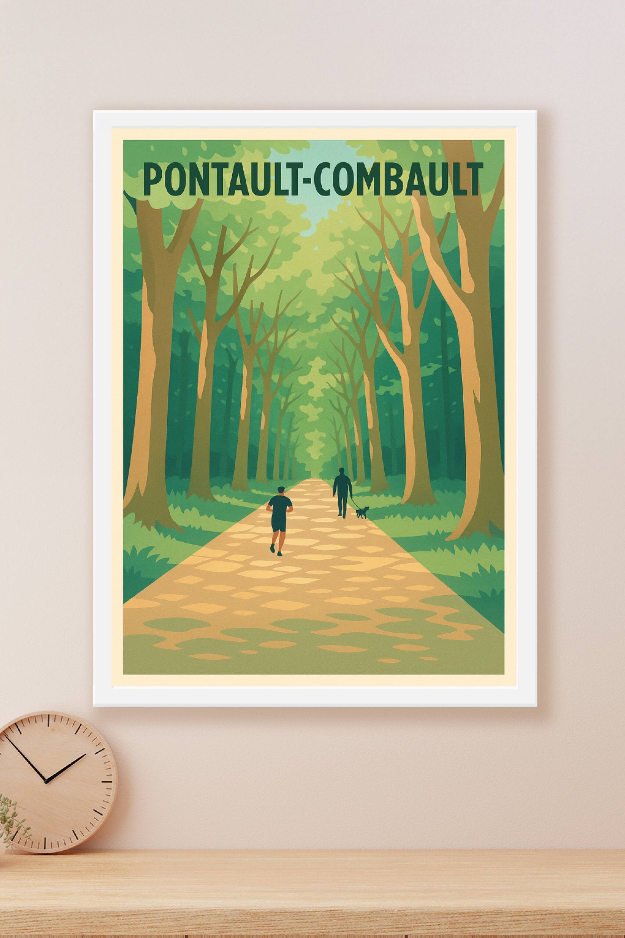 Affiche Pontault-Combault — Promenade en forêt apaisante · poster d'art de Pontault-Combault