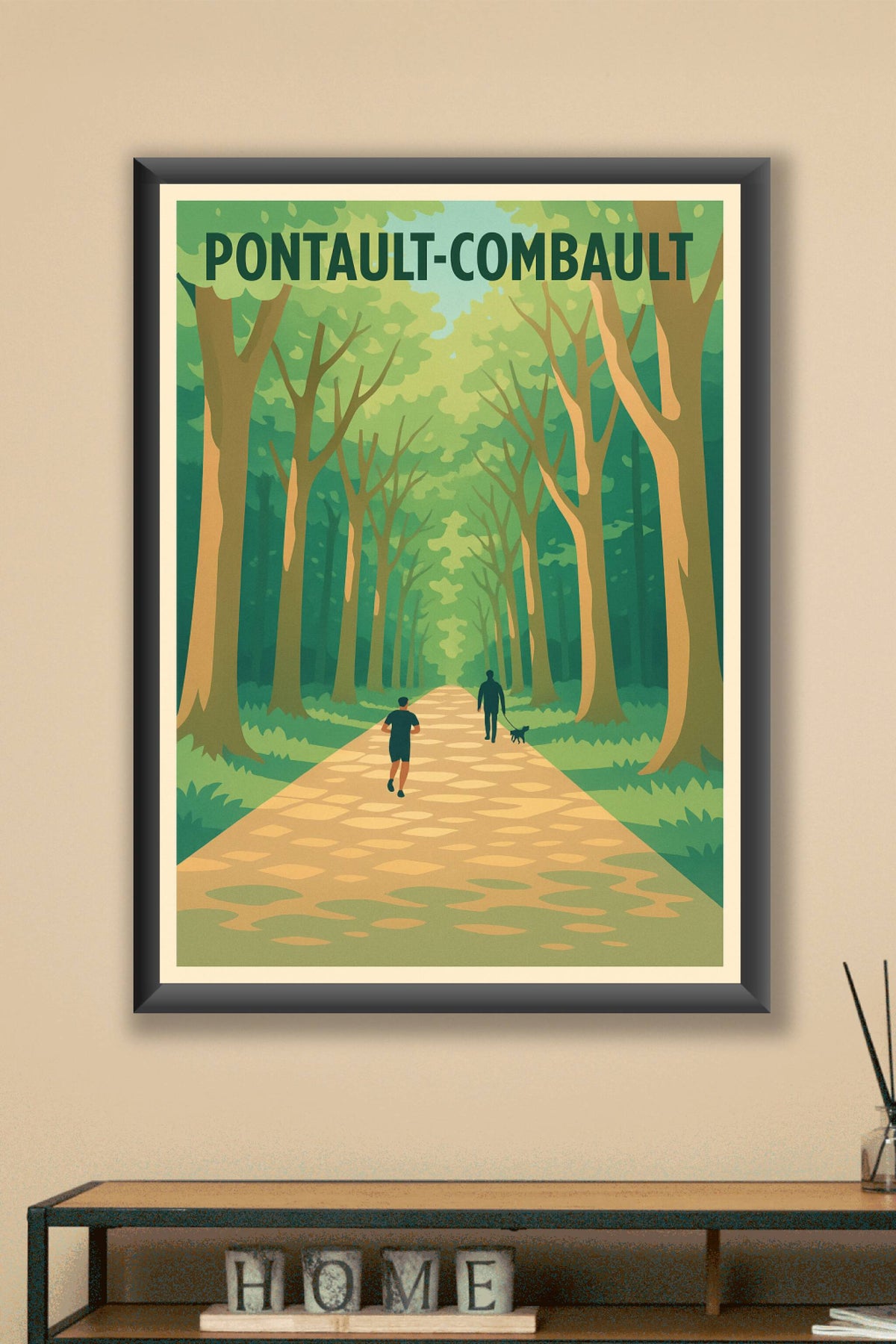 Affiche Pontault-Combault — Promenade en forêt apaisante · poster d'art de Pontault-Combault