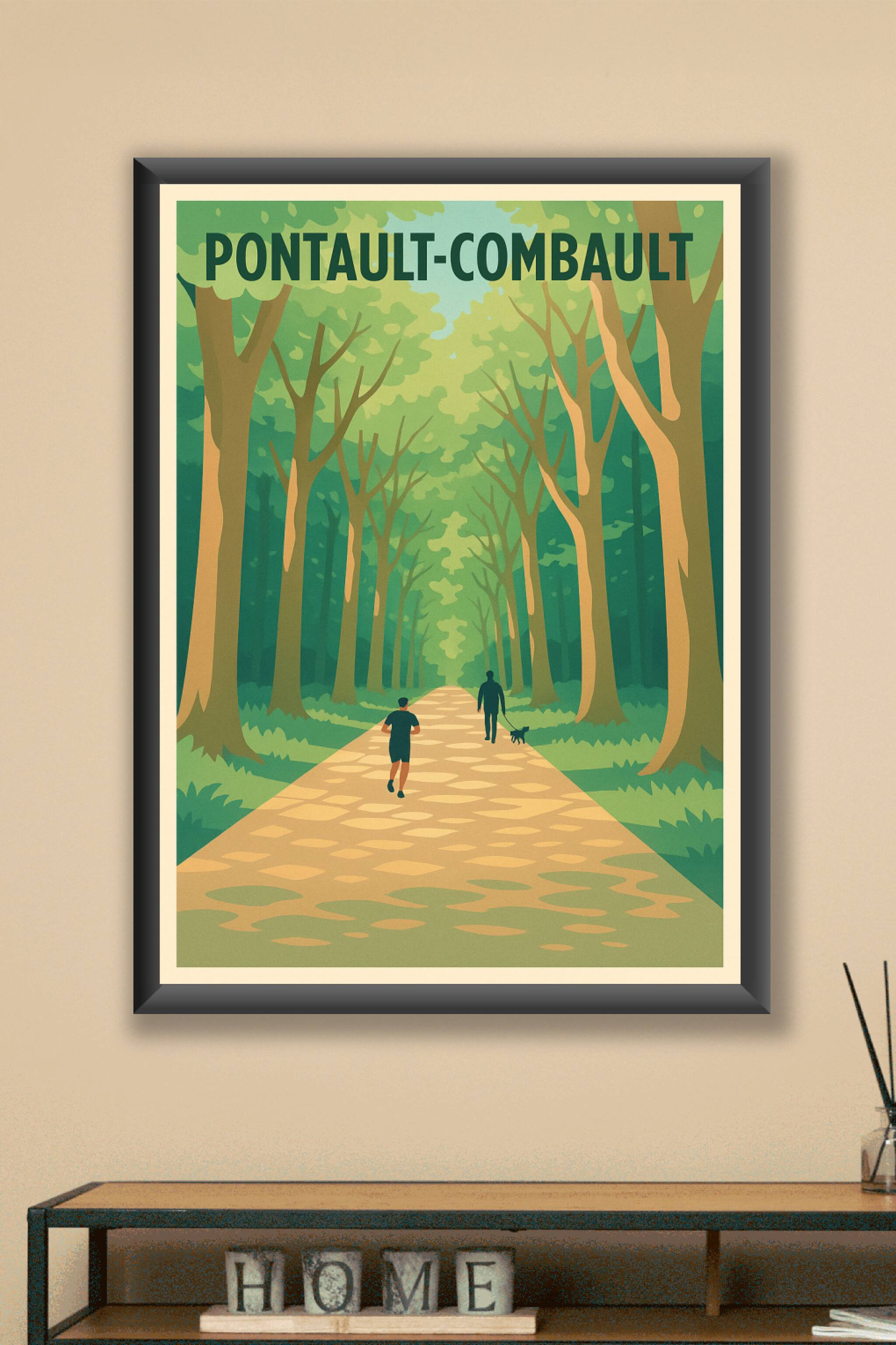 Affiche Pontault-Combault — Promenade en forêt apaisante · poster d'art de Pontault-Combault