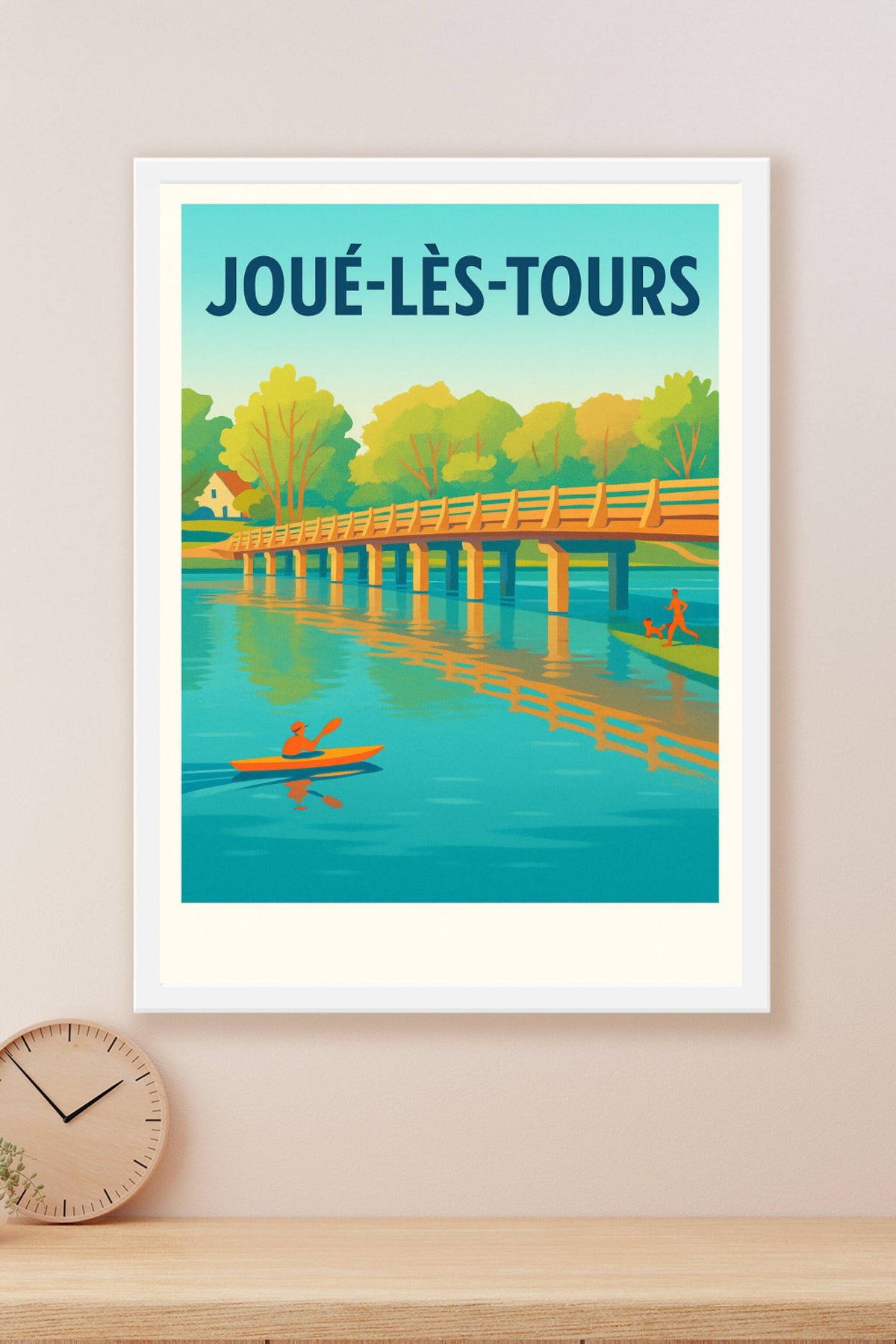Affiche Joué-lès-Tours — Évasion au fil de l'eau · poster d'art de Joué-lès-Tours