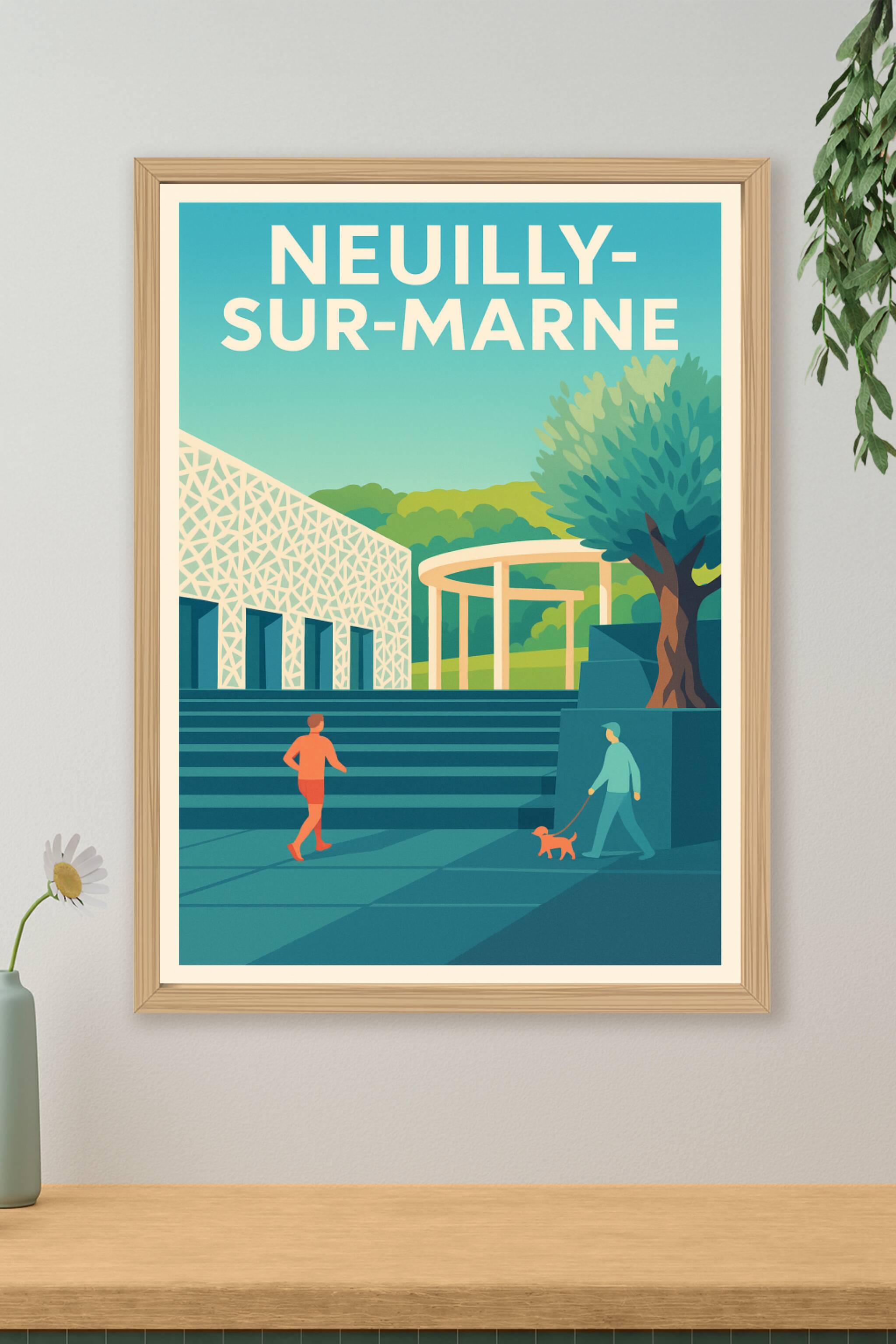 Affiche de Neuilly-sur-Marne - Promenade et modernité urbaine