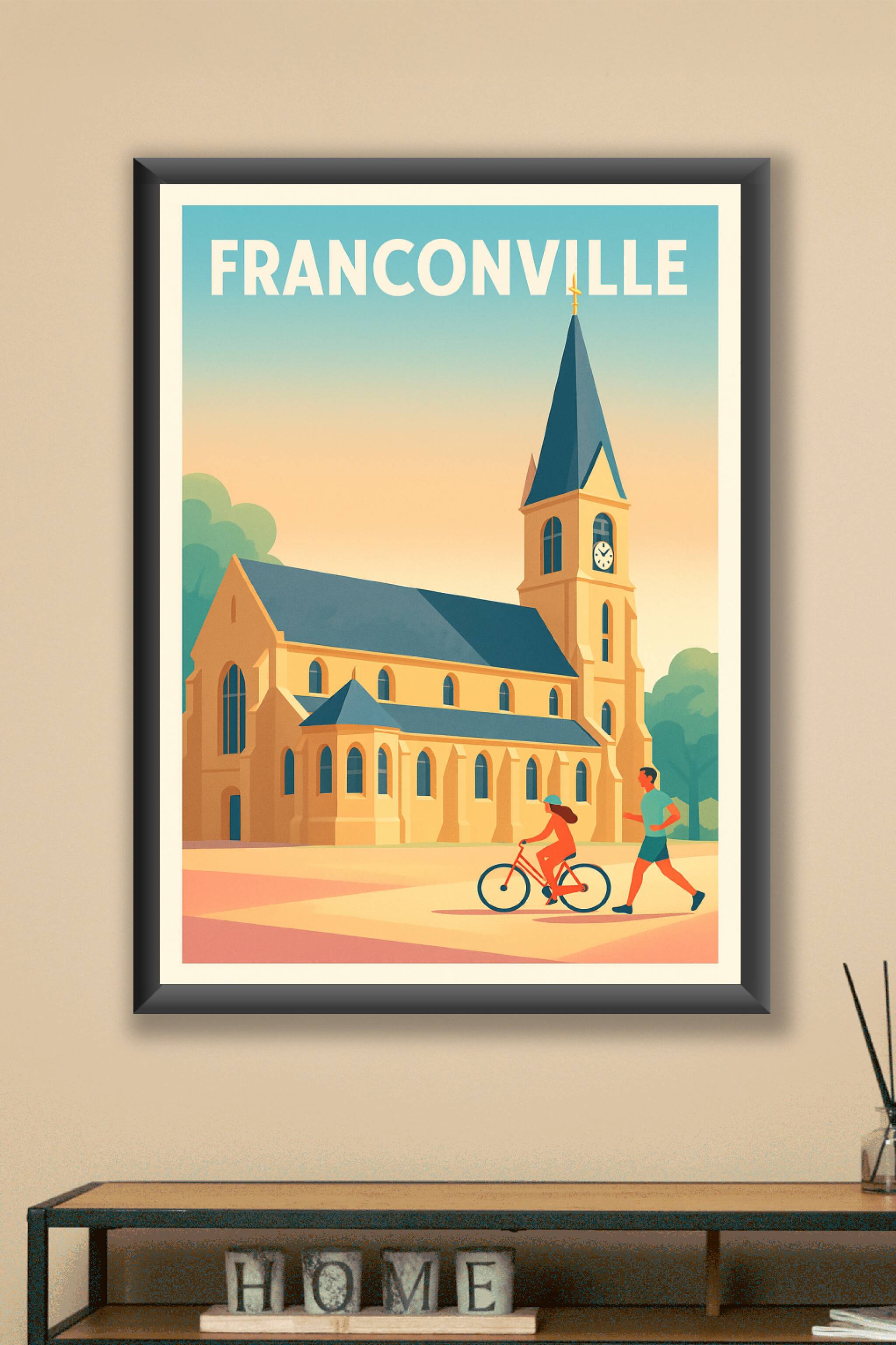 Affiche Franconville — Charme tranquille et patrimoine · poster d'art de Franconville