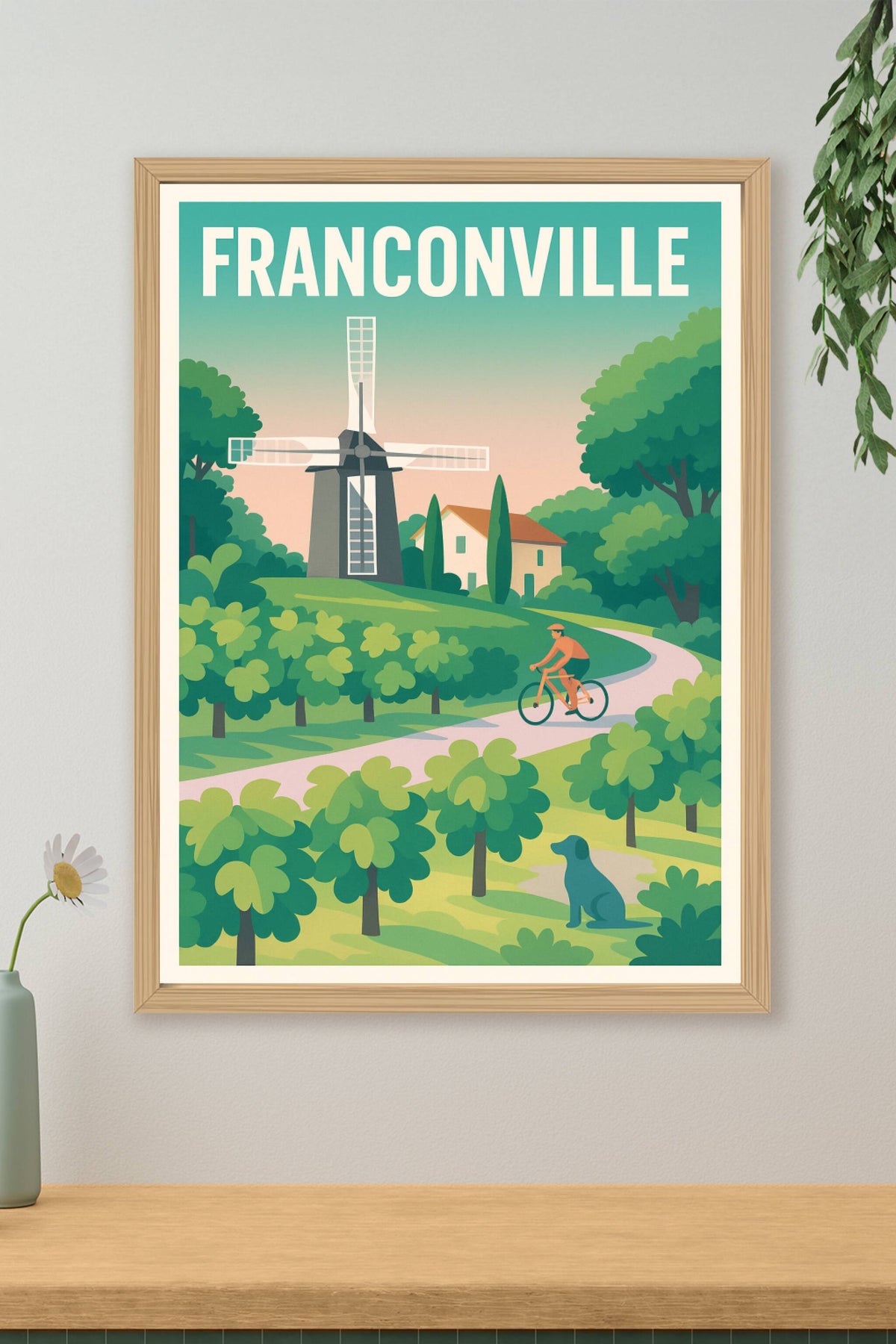 Affiche Franconville — Harmonie verte et patrimoine naturel · poster d'art de Franconville