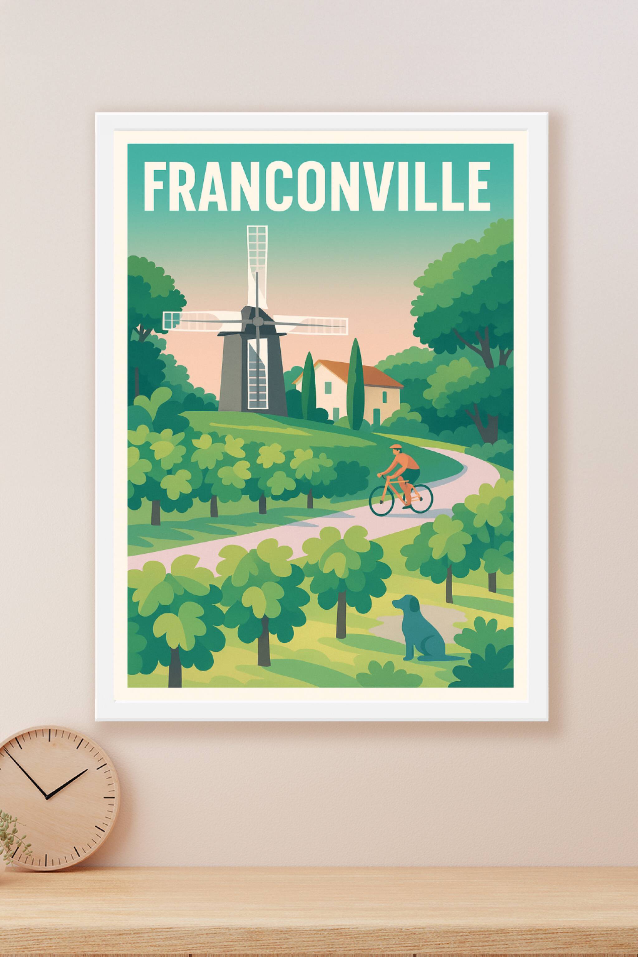 Affiche Franconville — Harmonie verte et patrimoine naturel · poster d'art de Franconville