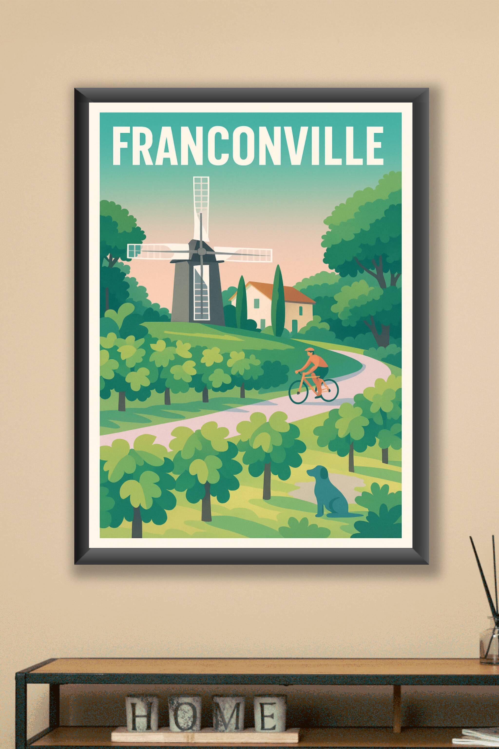 Affiche Franconville — Harmonie verte et patrimoine naturel · poster d'art de Franconville