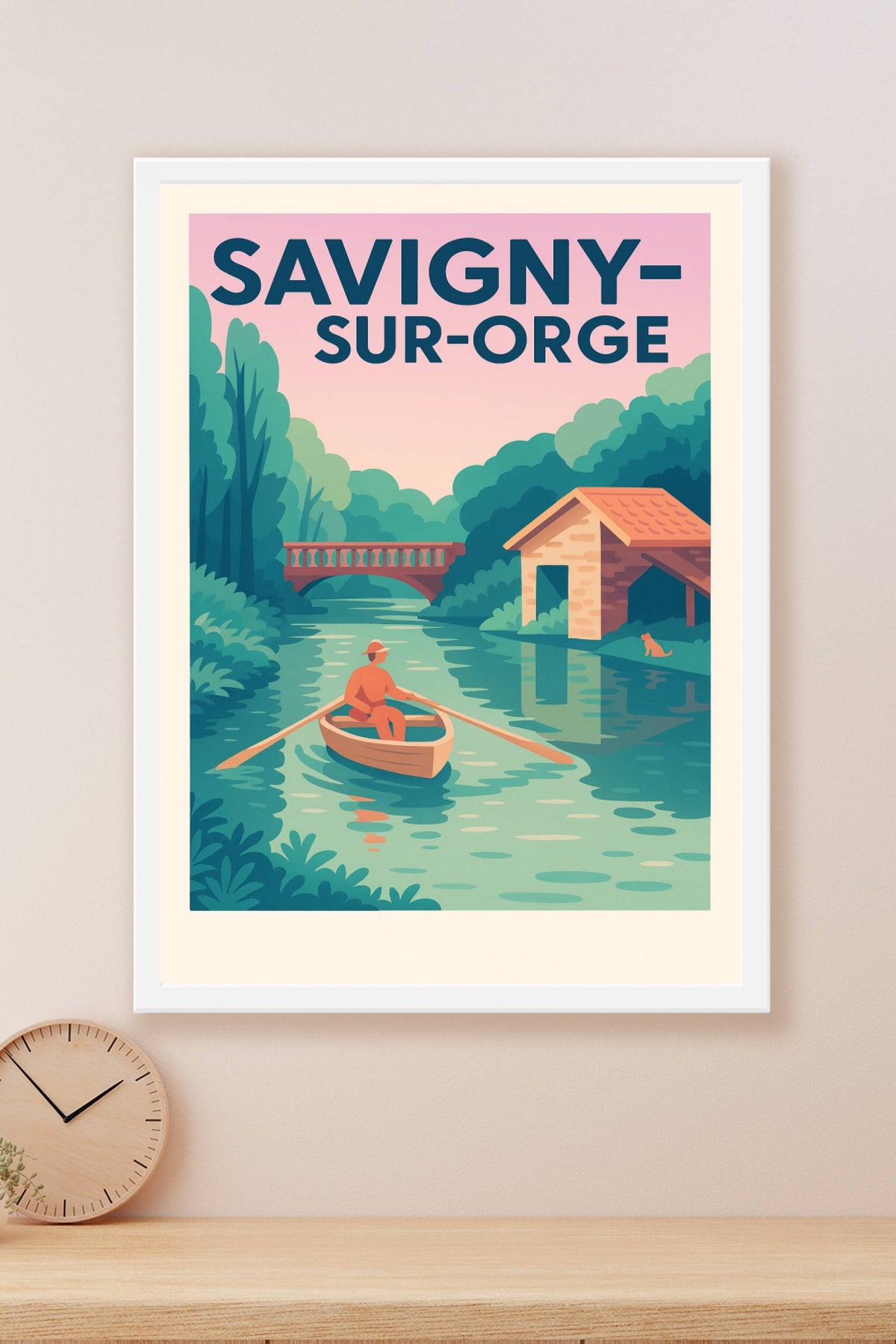 Affiche Savigny-sur-Orge — Évasion au fil de l'eau · poster d'art de Savigny-sur-Orge