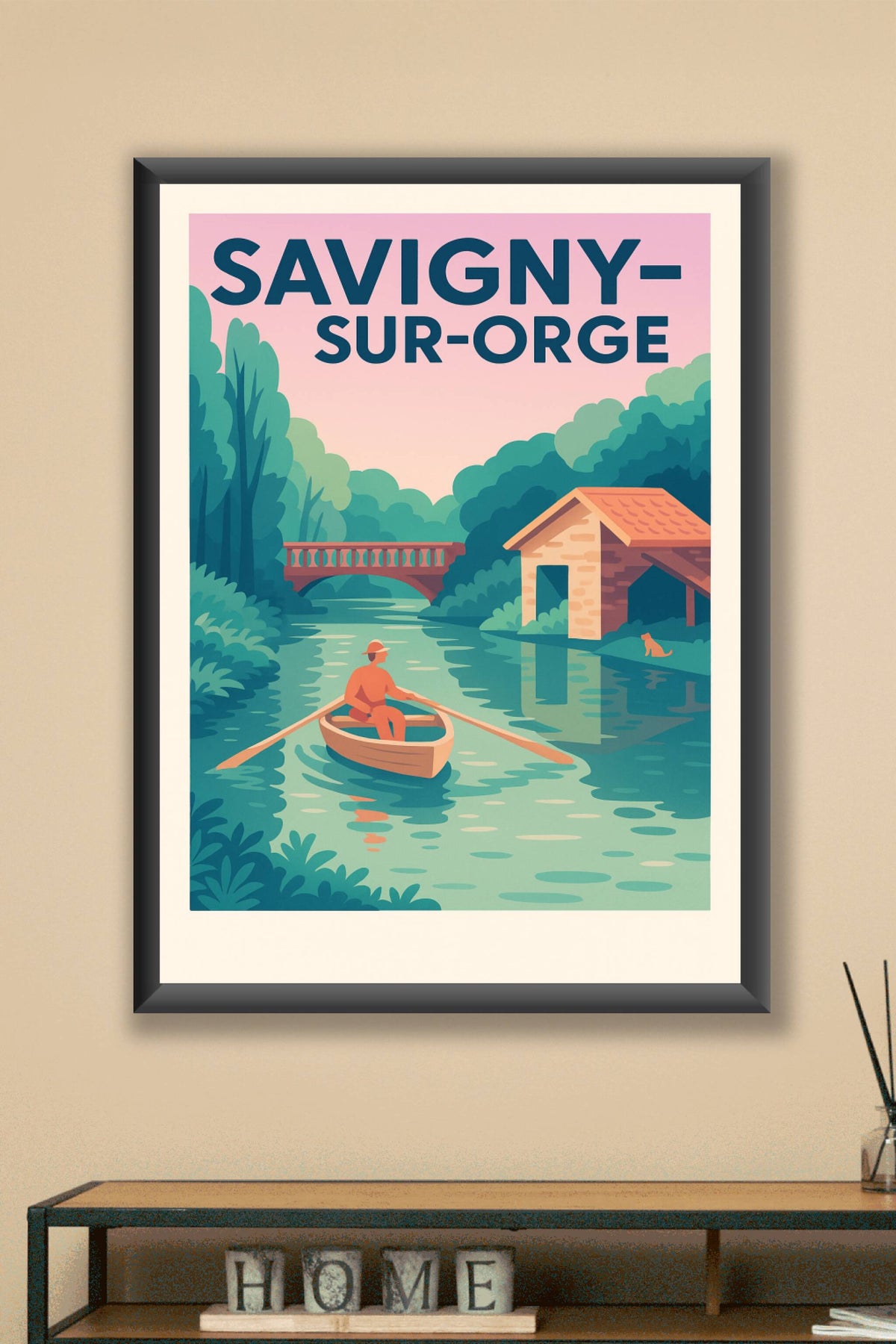 Affiche Savigny-sur-Orge — Évasion au fil de l'eau · poster d'art de Savigny-sur-Orge