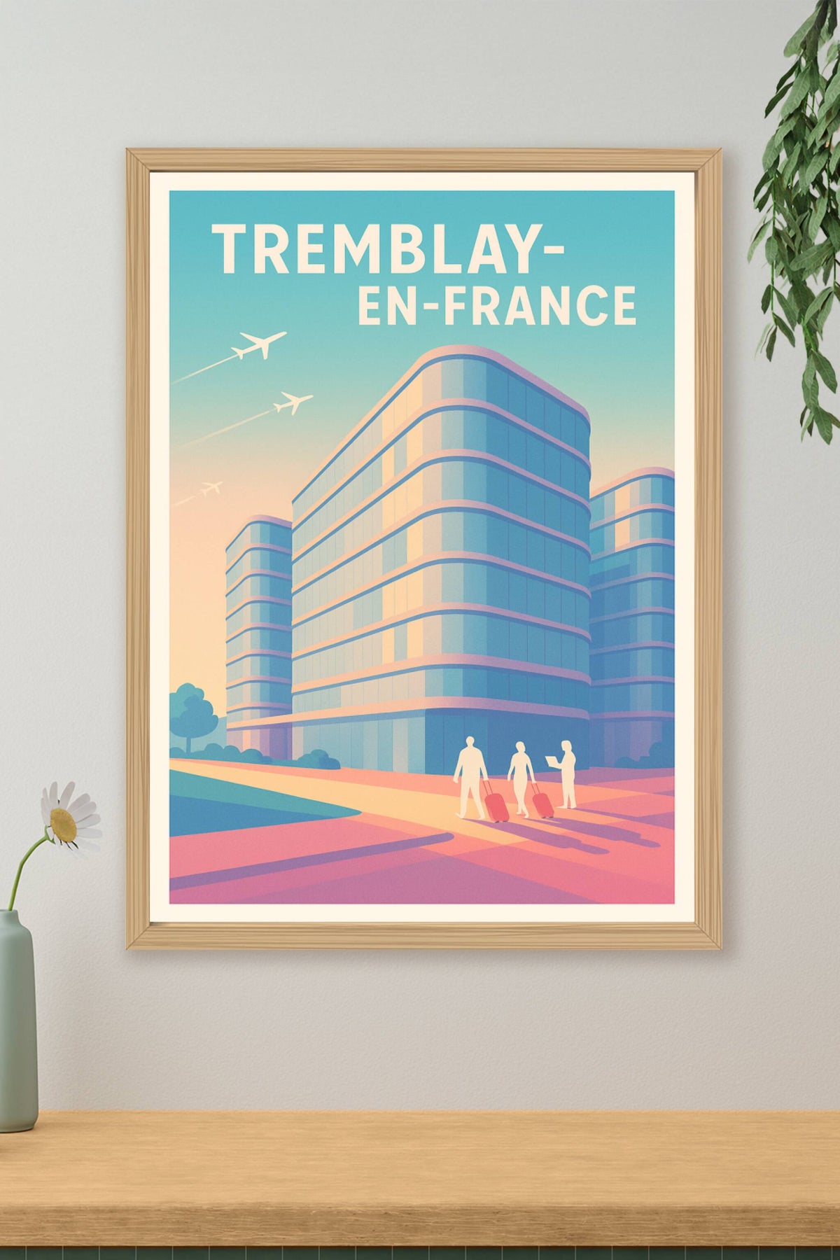 Affiche Tremblay-en-France — Voyage et modernité en mouvement · poster d'art de Tremblay-en-France