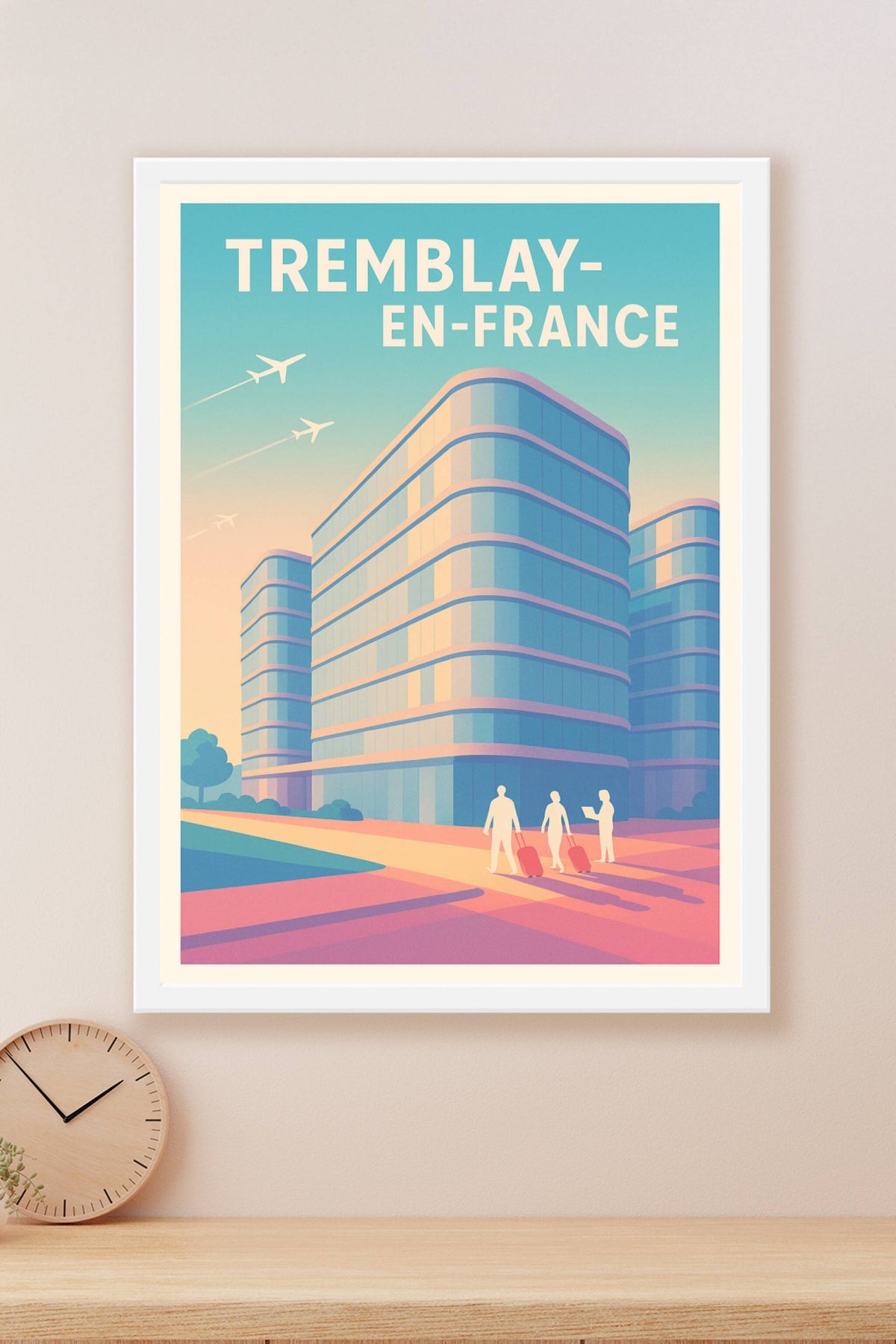 Affiche Tremblay-en-France — Voyage et modernité en mouvement · poster d'art de Tremblay-en-France