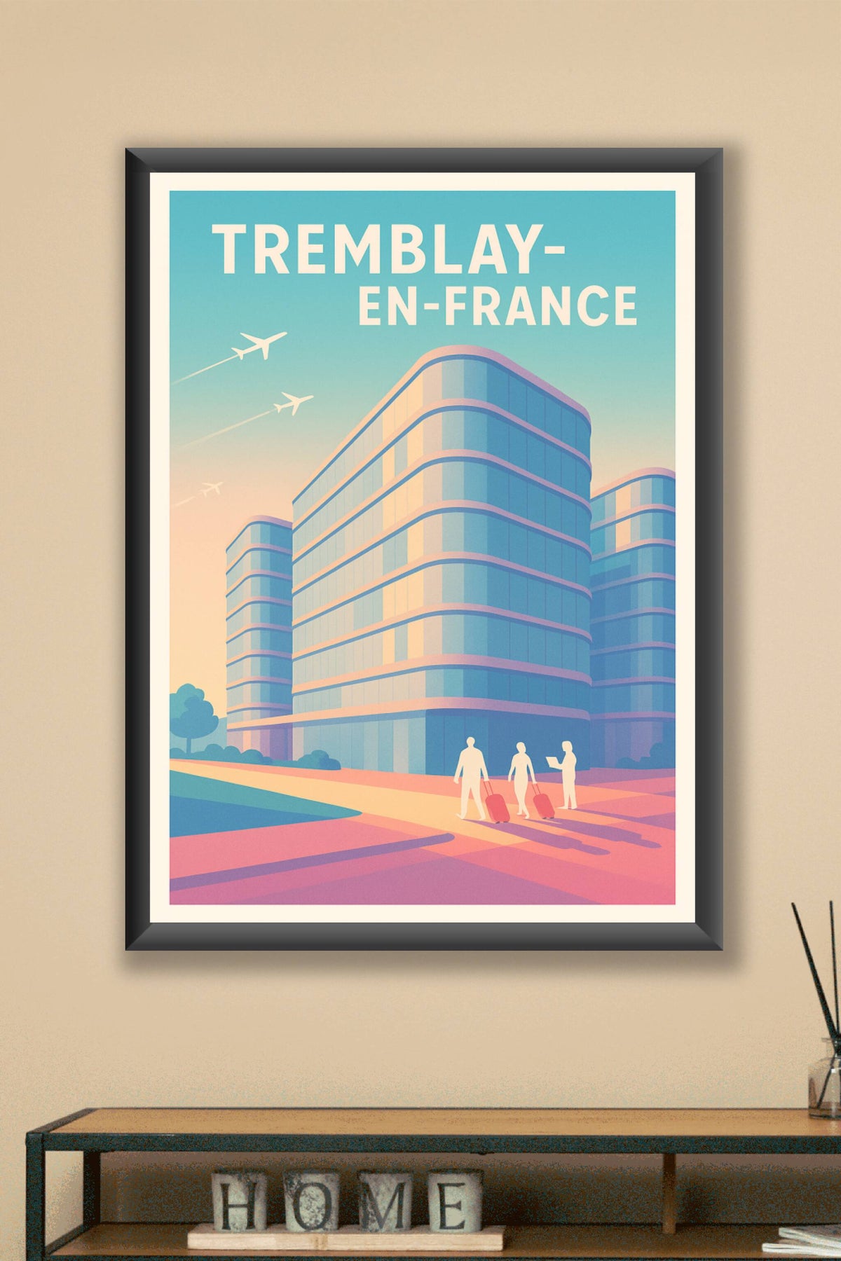 Affiche Tremblay-en-France — Voyage et modernité en mouvement · poster d'art de Tremblay-en-France