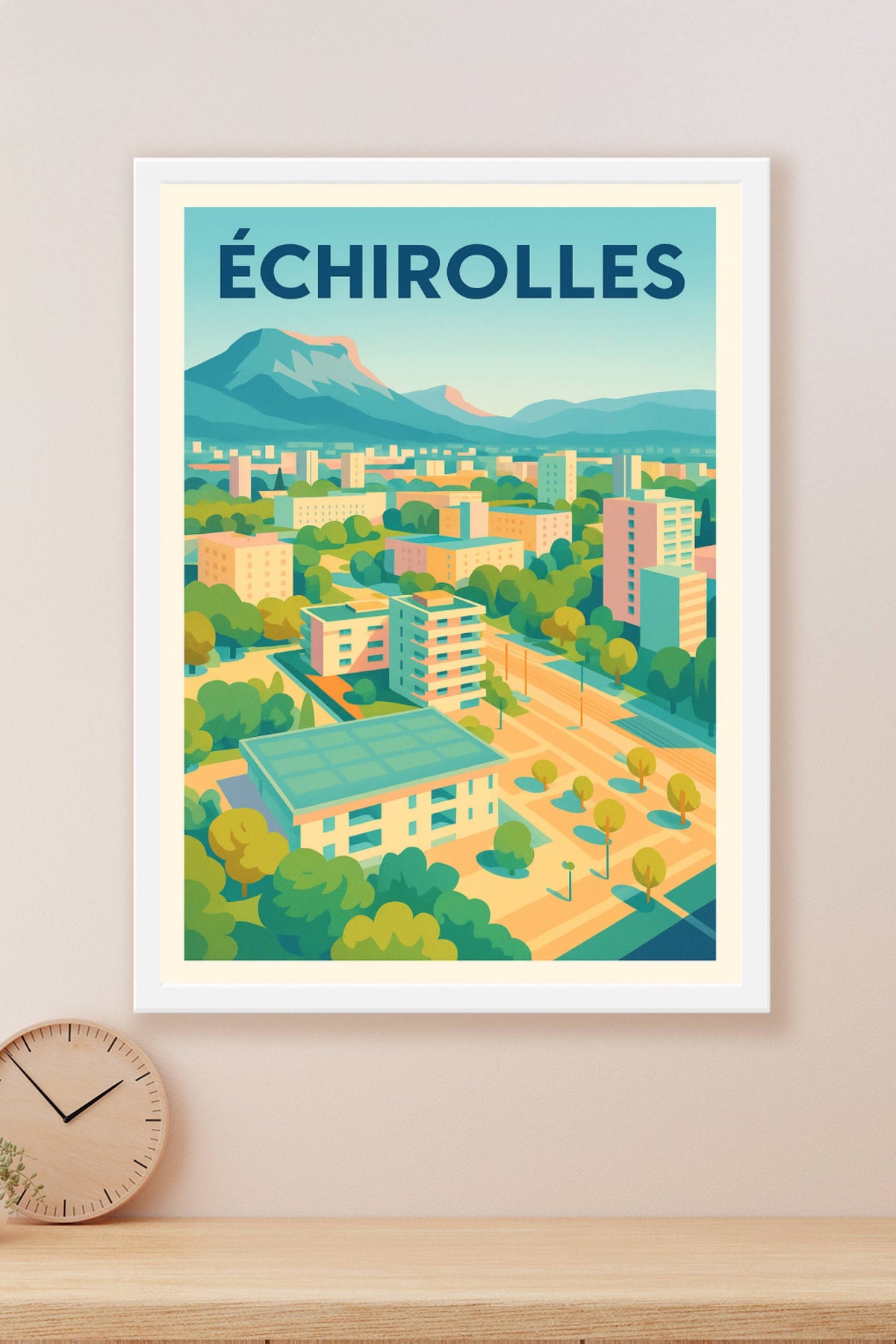Affiche Échirolles — L'évasion urbaine au pied des montagnes · poster d'art de Échirolles