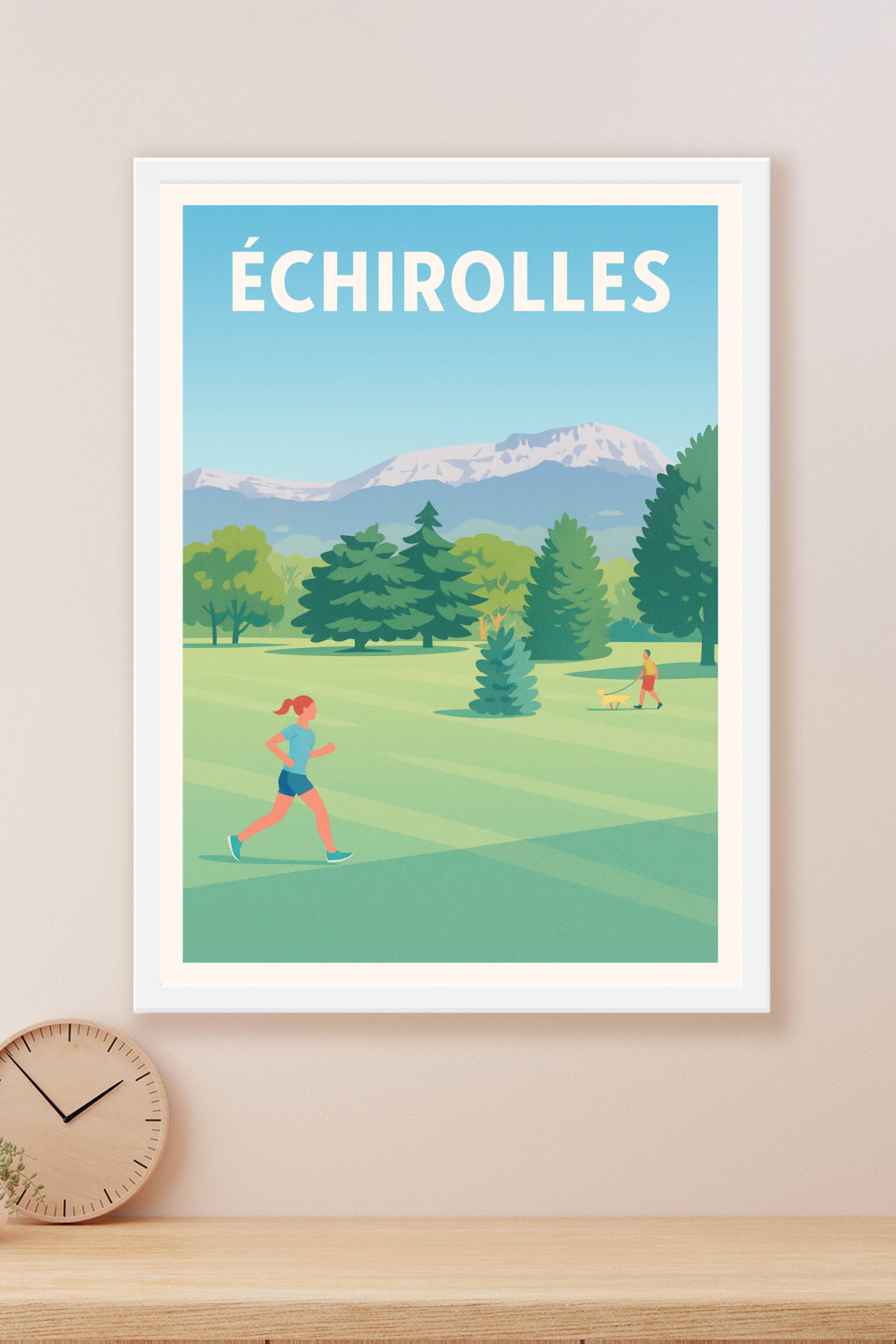 Affiche Échirolles — Échappée nature au pied des montagnes · poster d'art de Échirolles