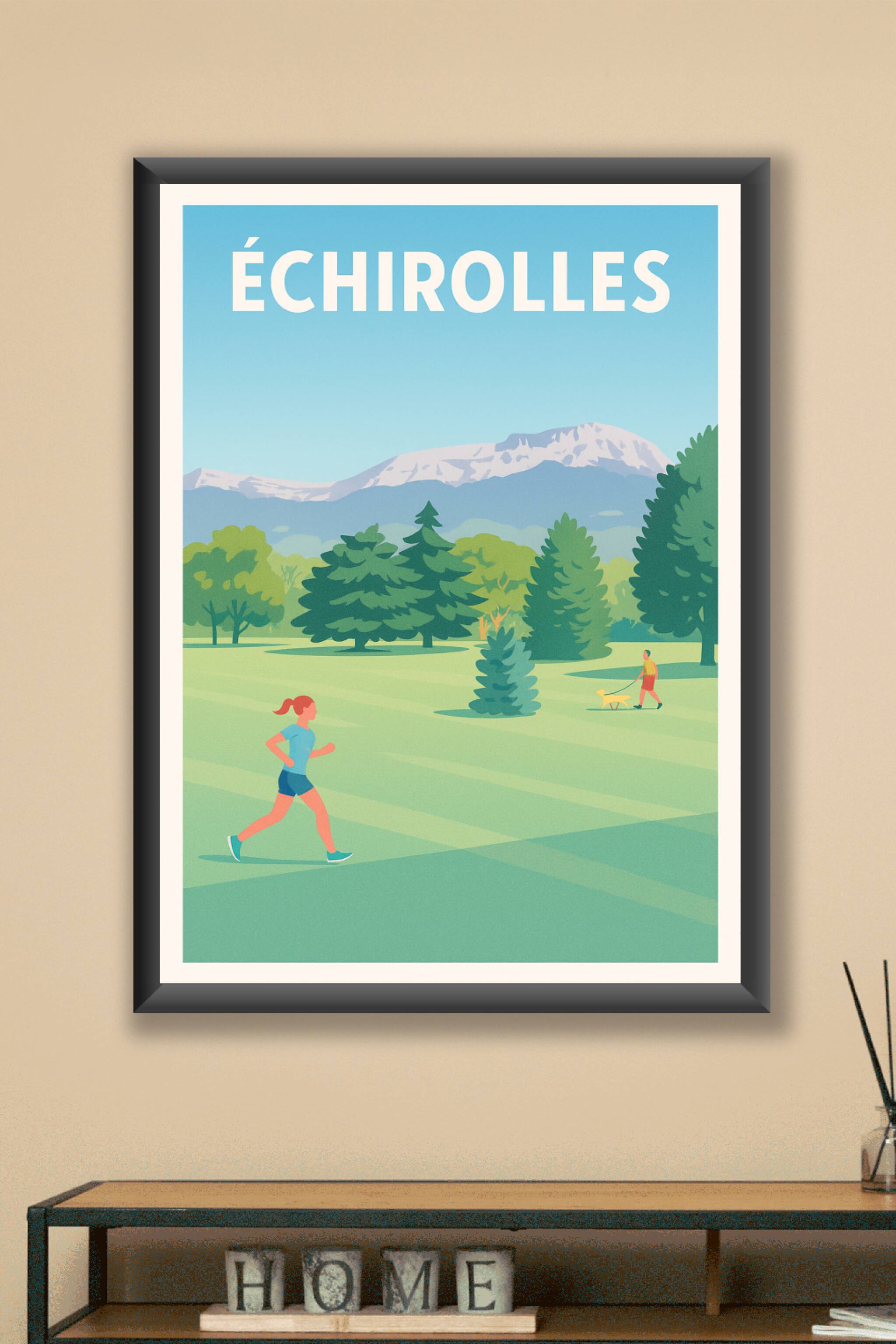 Affiche Échirolles — Échappée nature au pied des montagnes · poster d'art de Échirolles