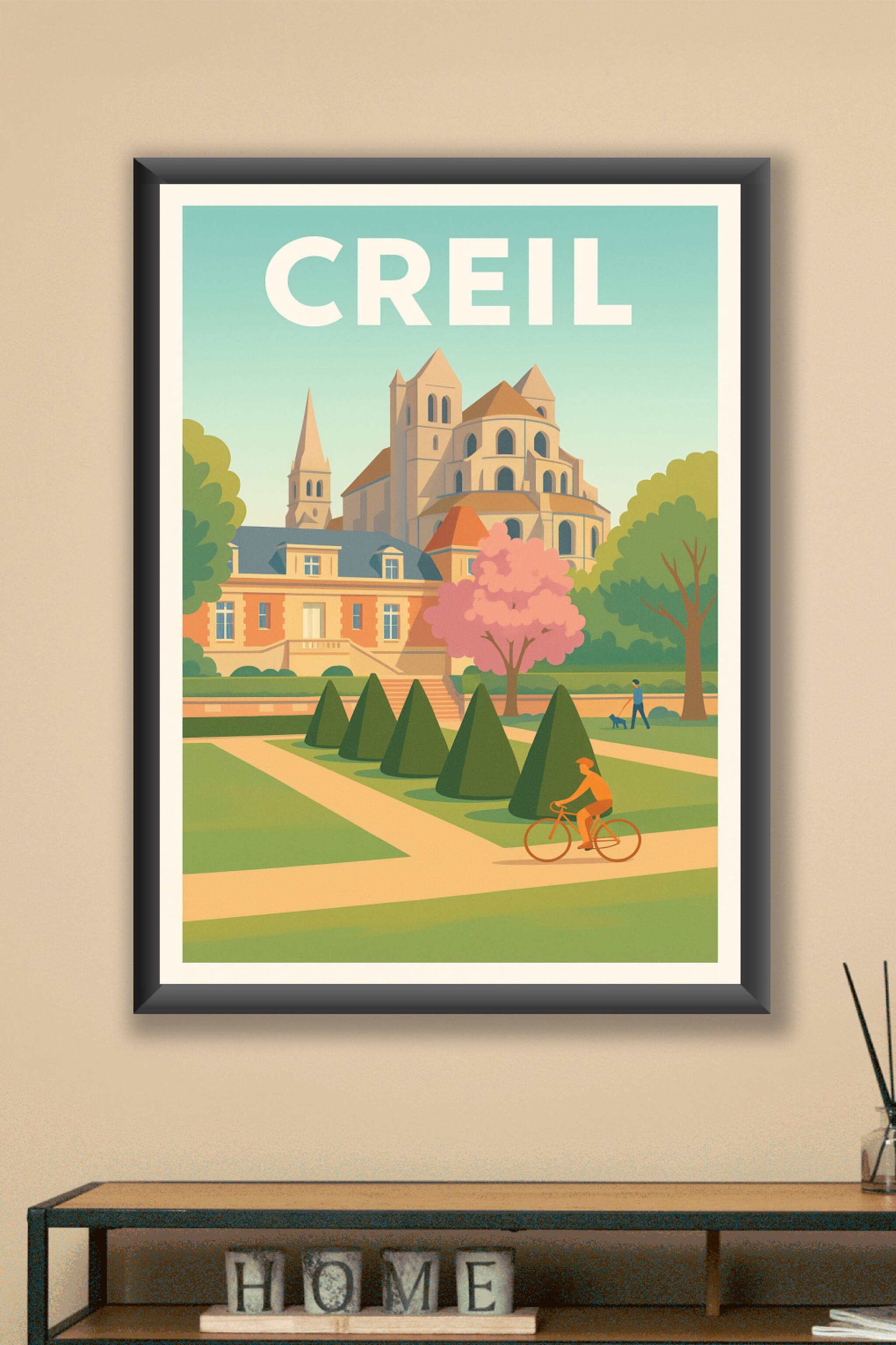 Affiche Creil — Charme et sérénité au cœur de la ville · poster d'art de Creil