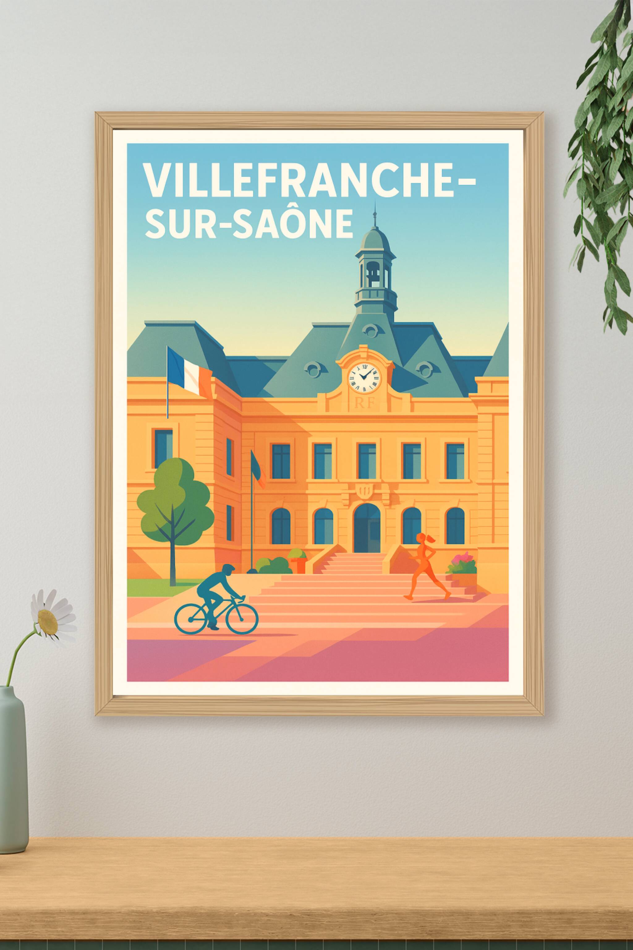 Affiche de Villefranche-sur-Saône - L'élégance architecturale au cœur de la ville