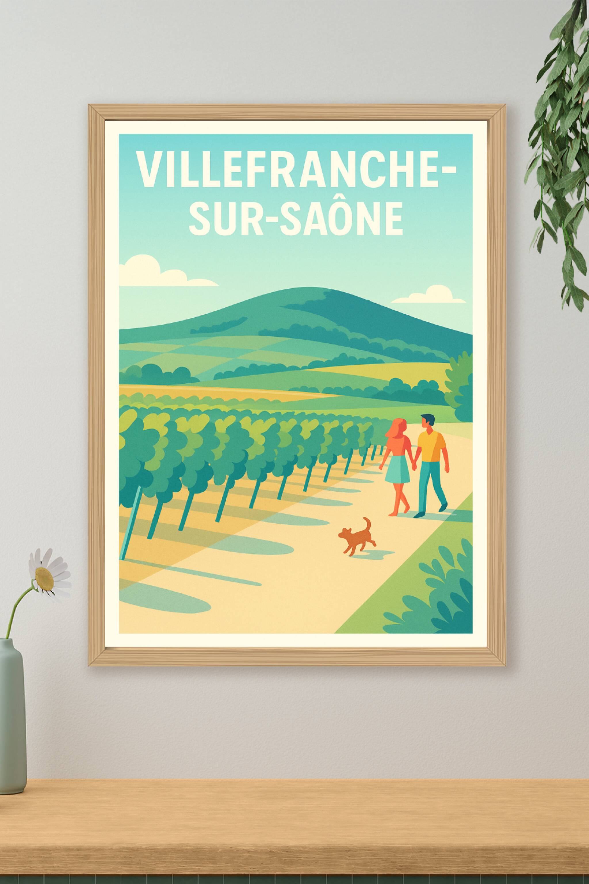 Affiche de Villefranche-sur-Saône - Promenade paisible au cœur des vignes