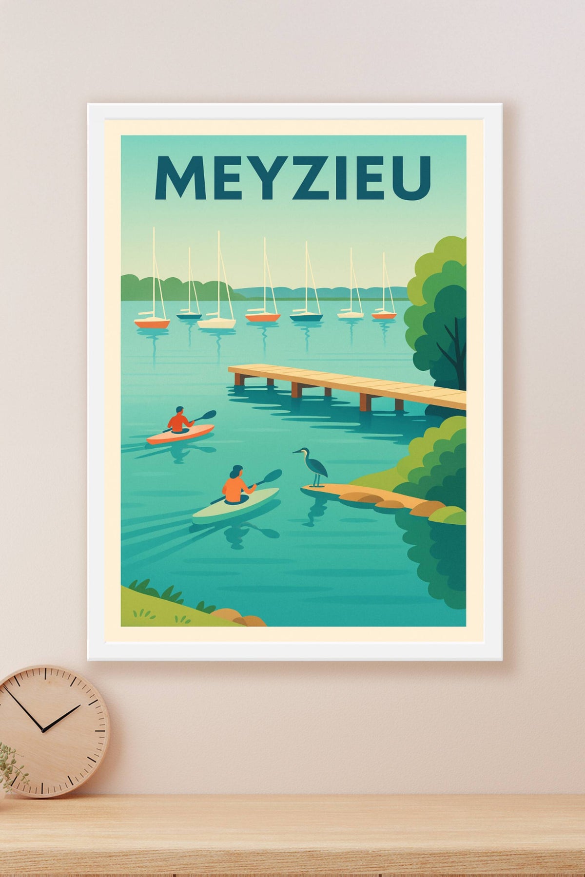 Affiche Meyzieu — Évasion nautique au fil de l'eau · poster d'art de Meyzieu