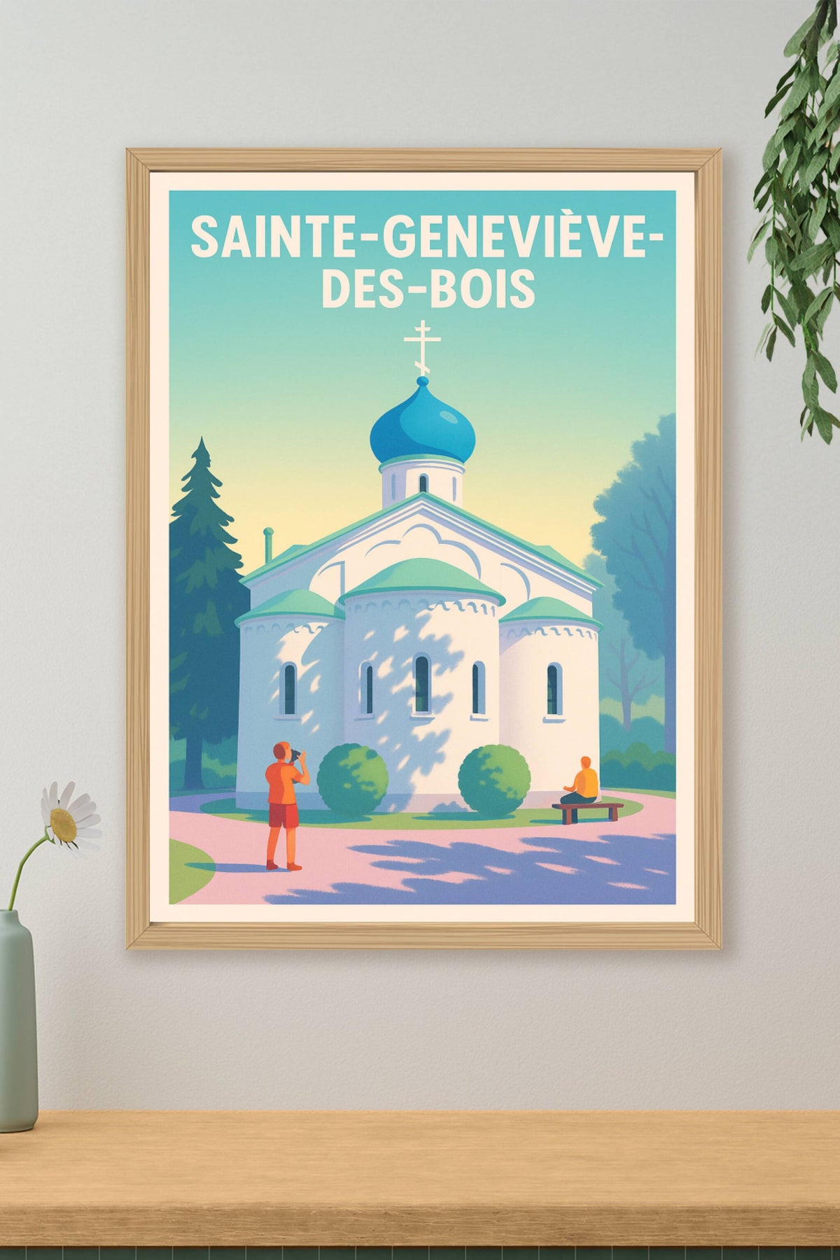 Affiche Sainte-Geneviève-des-Bois — Tranquillité et patrimoine russe · poster d'art de Sainte-Geneviève-des-Bois