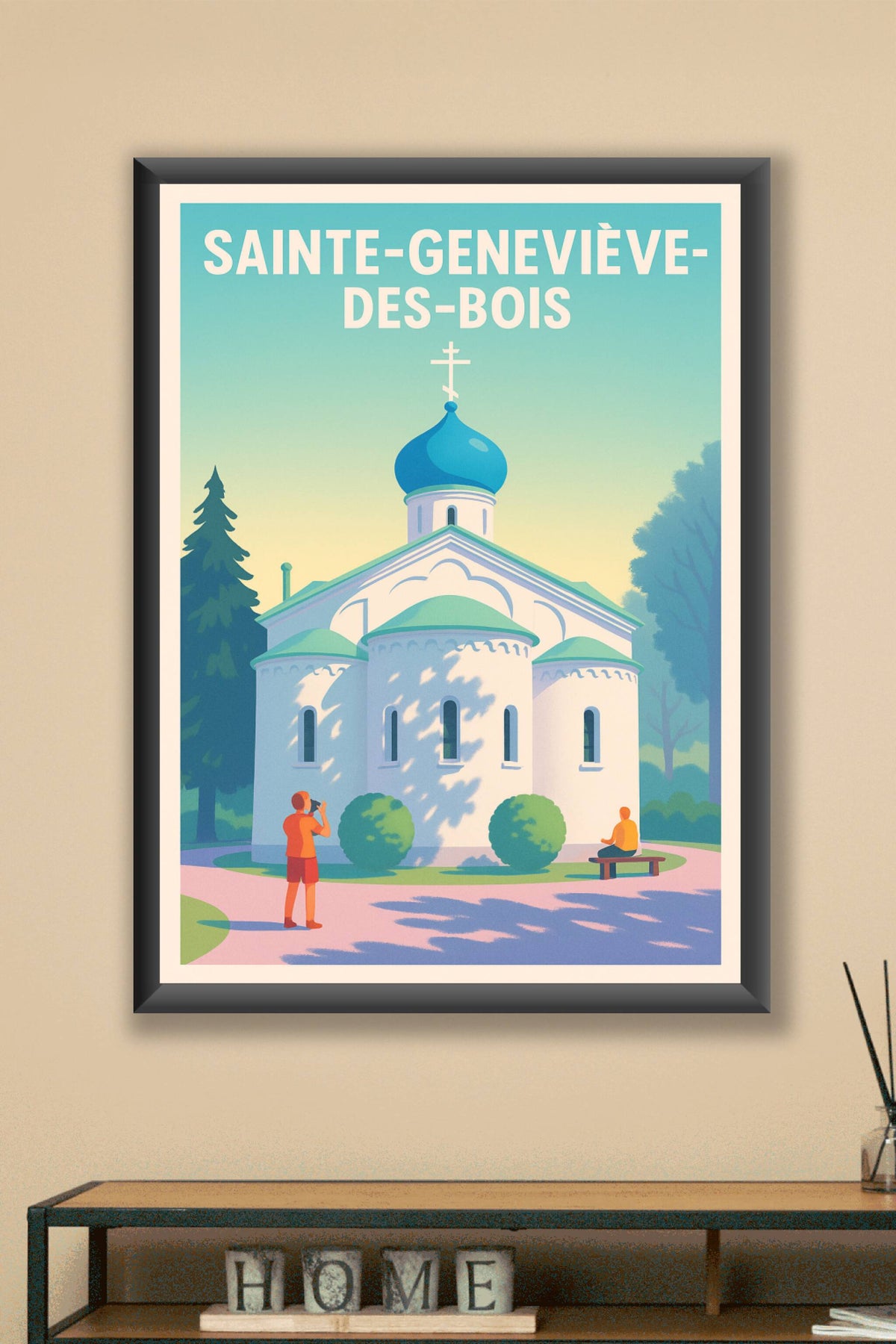 Affiche Sainte-Geneviève-des-Bois — Tranquillité et patrimoine russe · poster d'art de Sainte-Geneviève-des-Bois