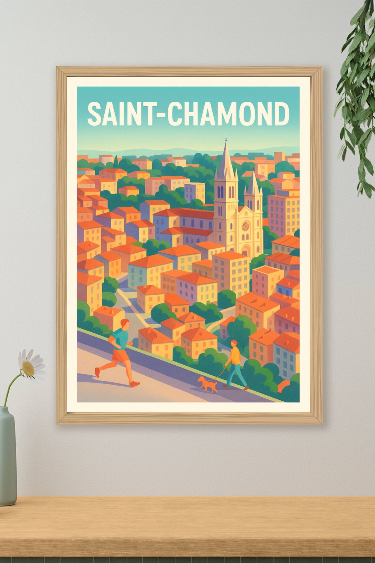 Affiche Saint-Chamond — L'ambiance paisible et colorée · poster d'art de Saint-Chamond