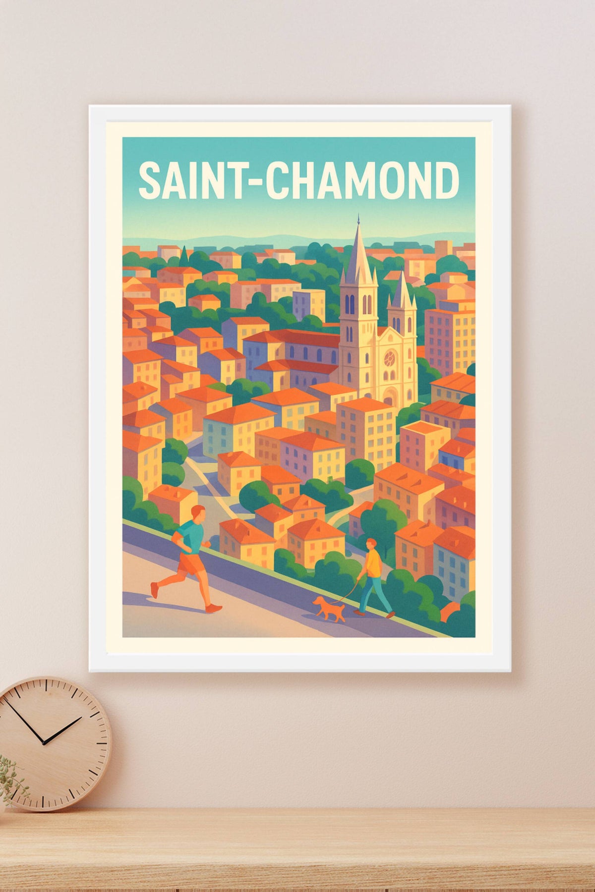 Affiche Saint-Chamond — L'ambiance paisible et colorée · poster d'art de Saint-Chamond