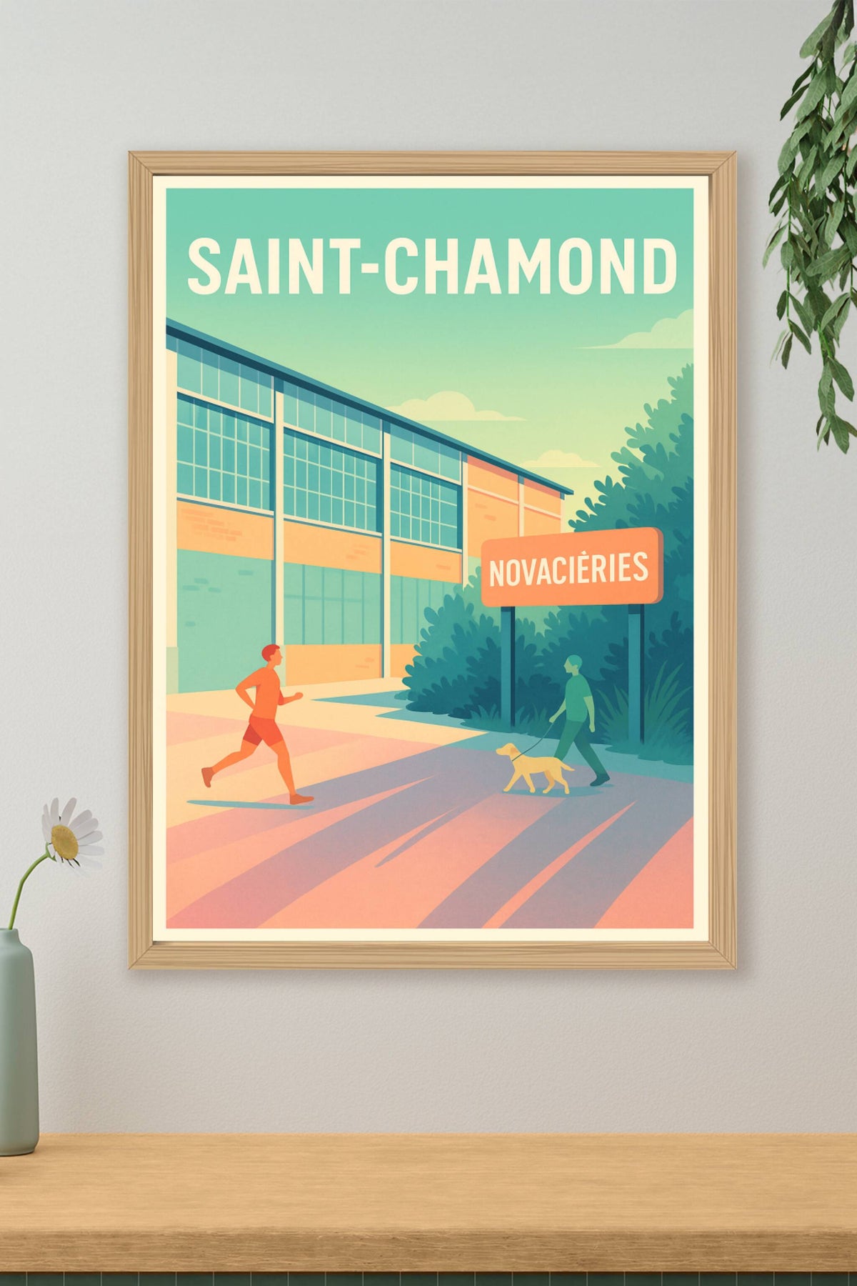 Affiche Saint-Chamond — Charme industriel et vie quotidienne · poster d'art de Saint-Chamond