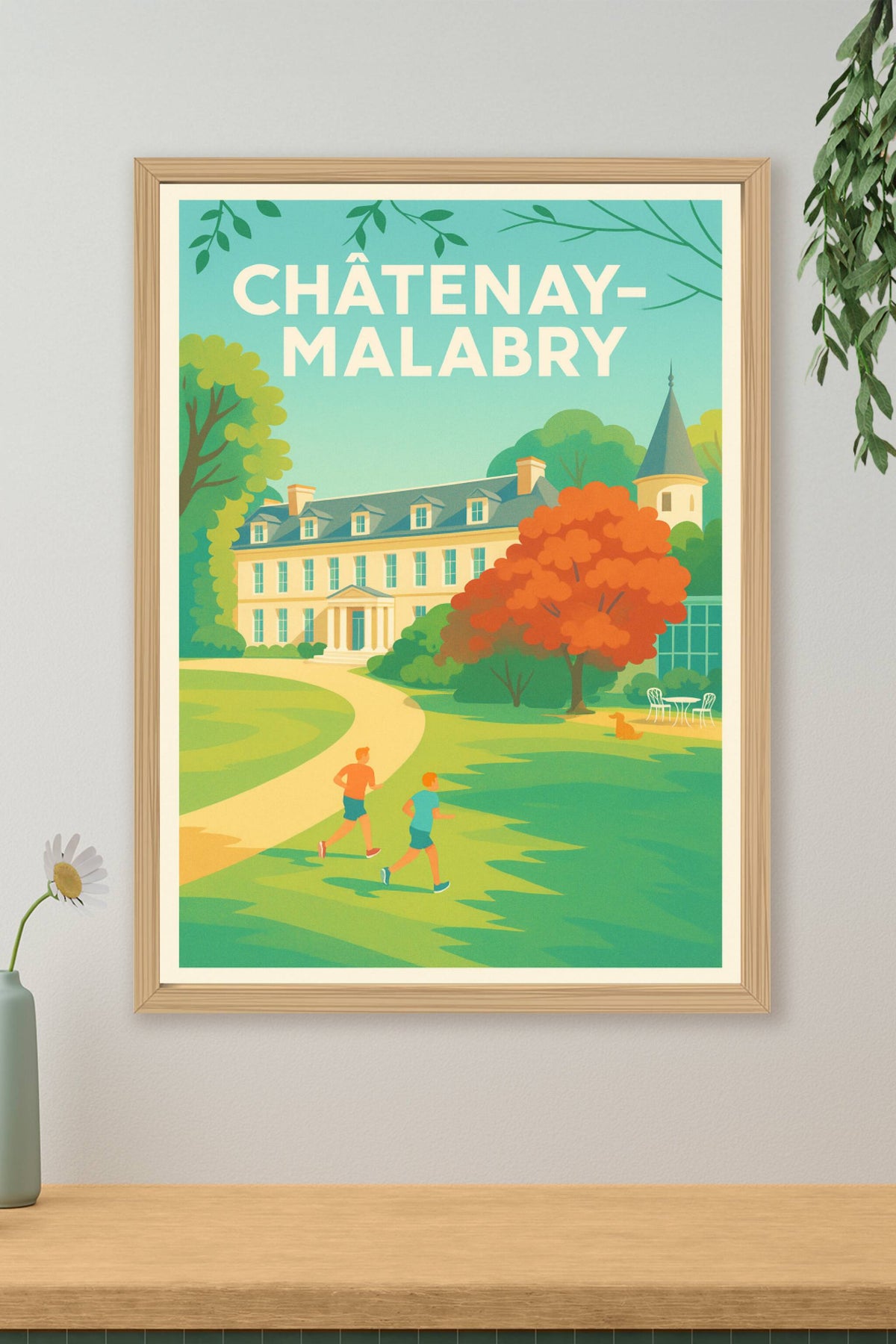 Affiche Châtenay-Malabry — L'élégance verdoyante au cœur de la ville · poster d'art de Châtenay-Malabry