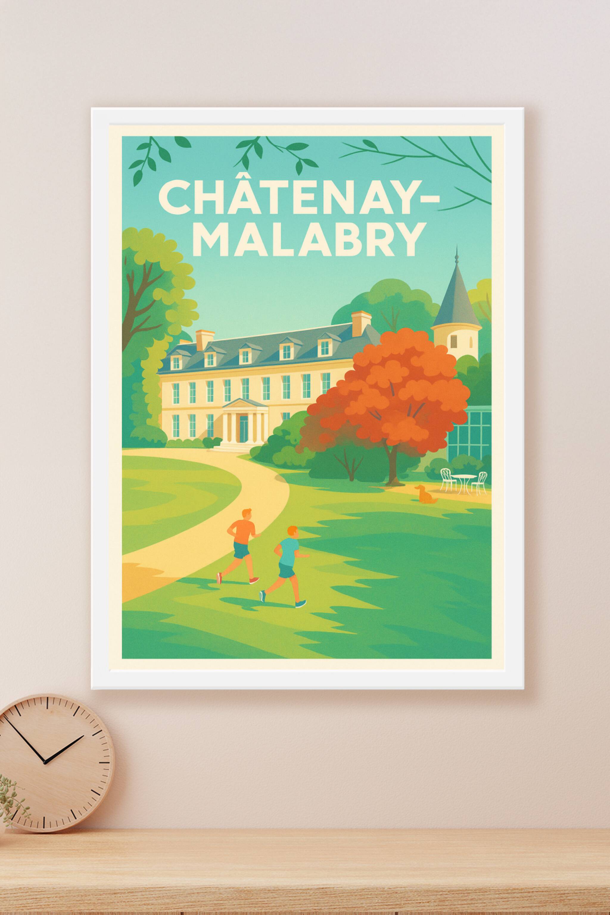 Affiche Châtenay-Malabry — L'élégance verdoyante au cœur de la ville · poster d'art de Châtenay-Malabry
