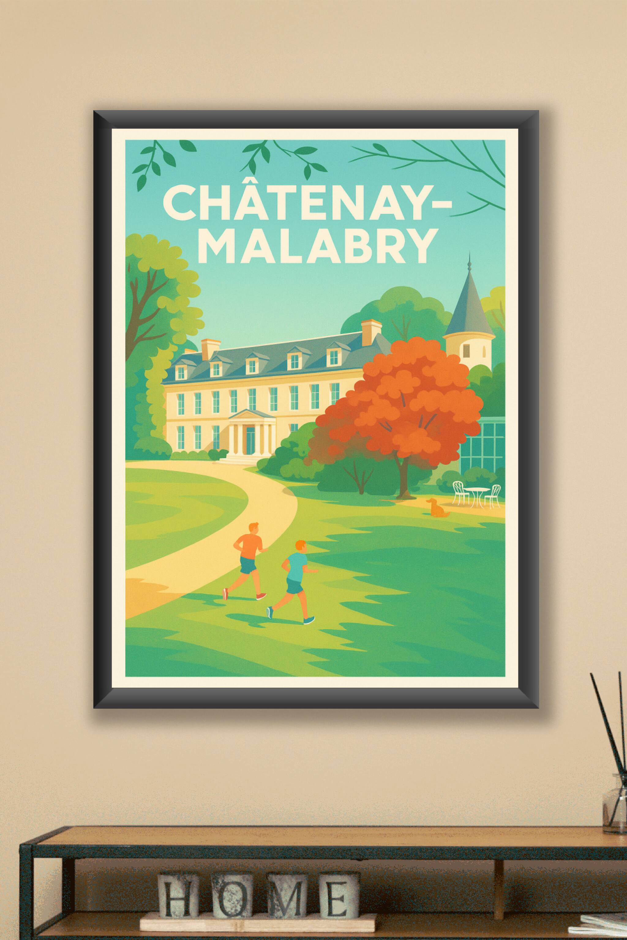 Affiche Châtenay-Malabry — L'élégance verdoyante au cœur de la ville · poster d'art de Châtenay-Malabry